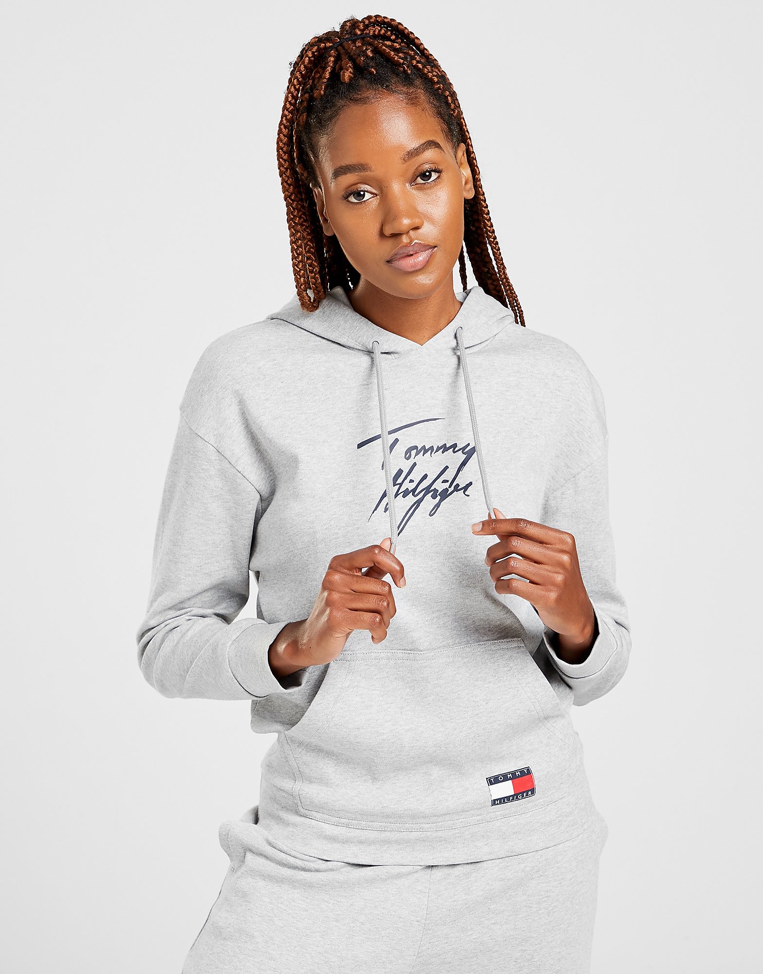Tommy Hilfiger Sweat à capuche '85 Signature Logo Femme - Gris, Gris