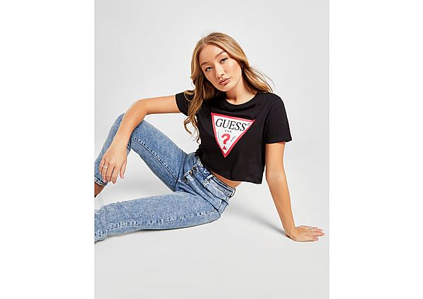 GUESS T-shirt Court Icon Femme - Black, Black