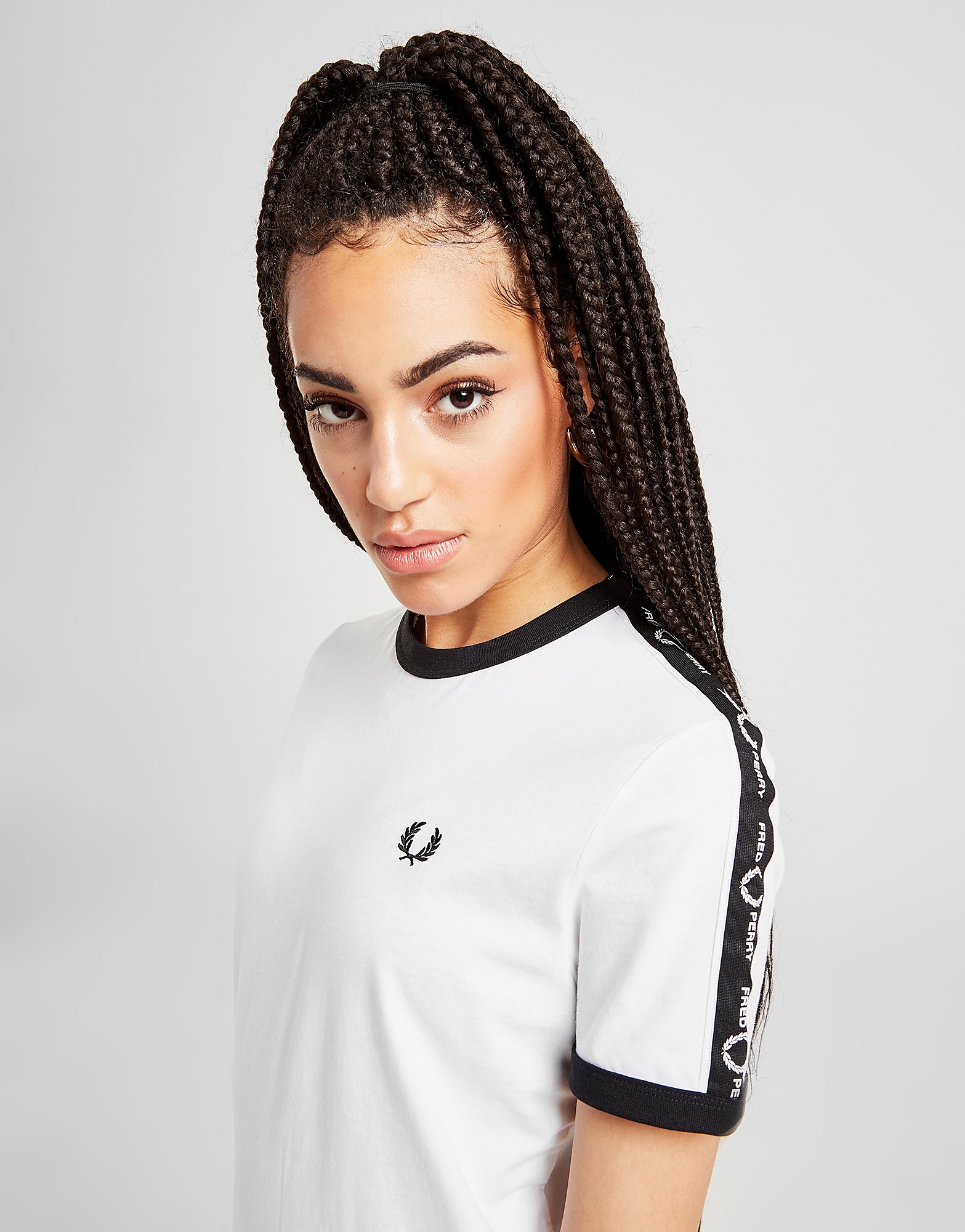 

Fred Perry Tape Ringer T-Shirt - White - Womens, White