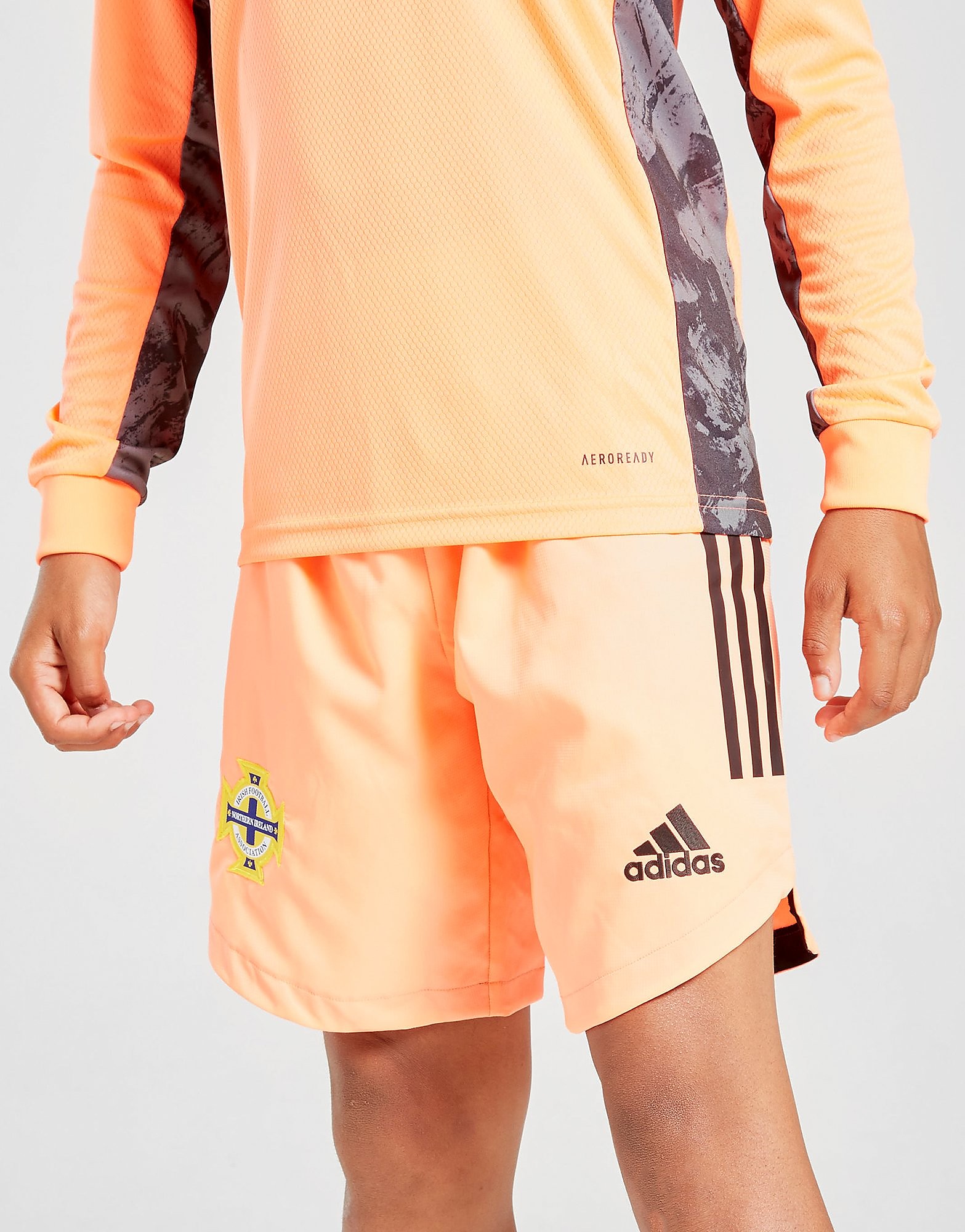 

adidas Northern Ireland 20 Away Goalkeeper Shorts Junior - Orange - Kids, Orange