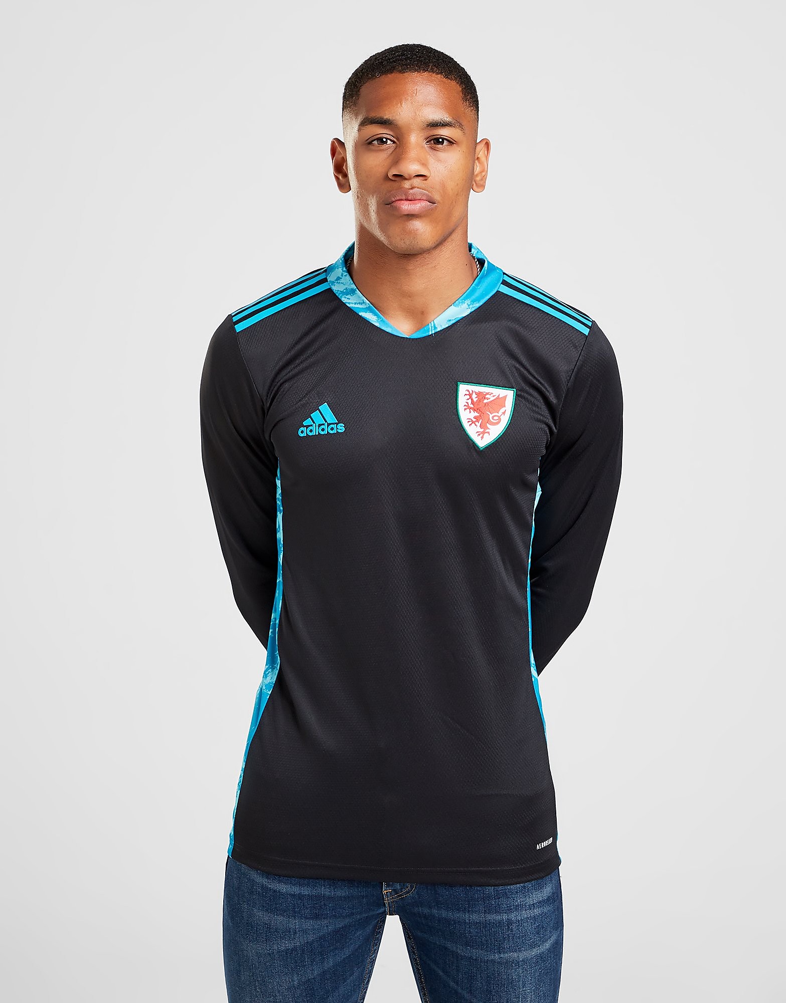 

adidas Wales 2020 Away Goalkeeper Shirt - Black - Mens, Black