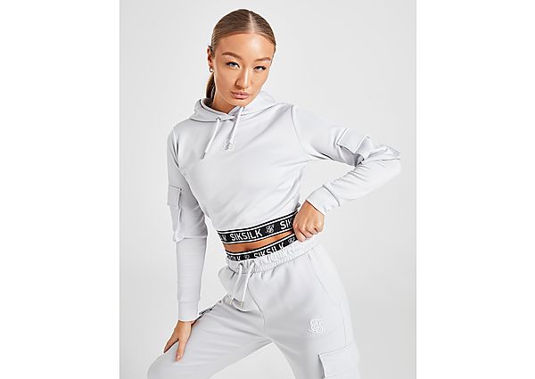 SikSilk Sweat à Capuche Cargo Poly Femme - Grey, Grey