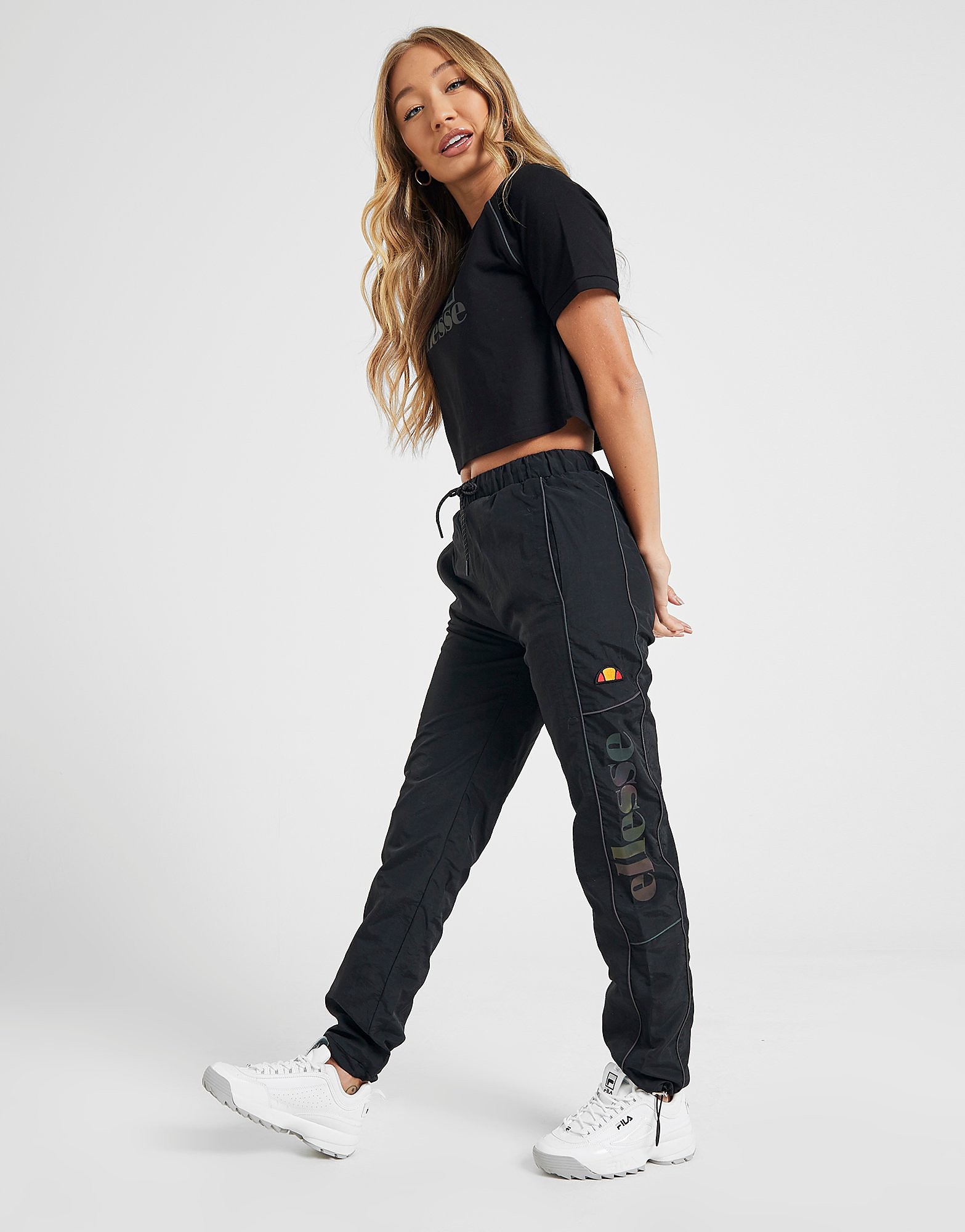 Ellesse Woven Piping Track Pants - Only at JD - Black - Womens, Black