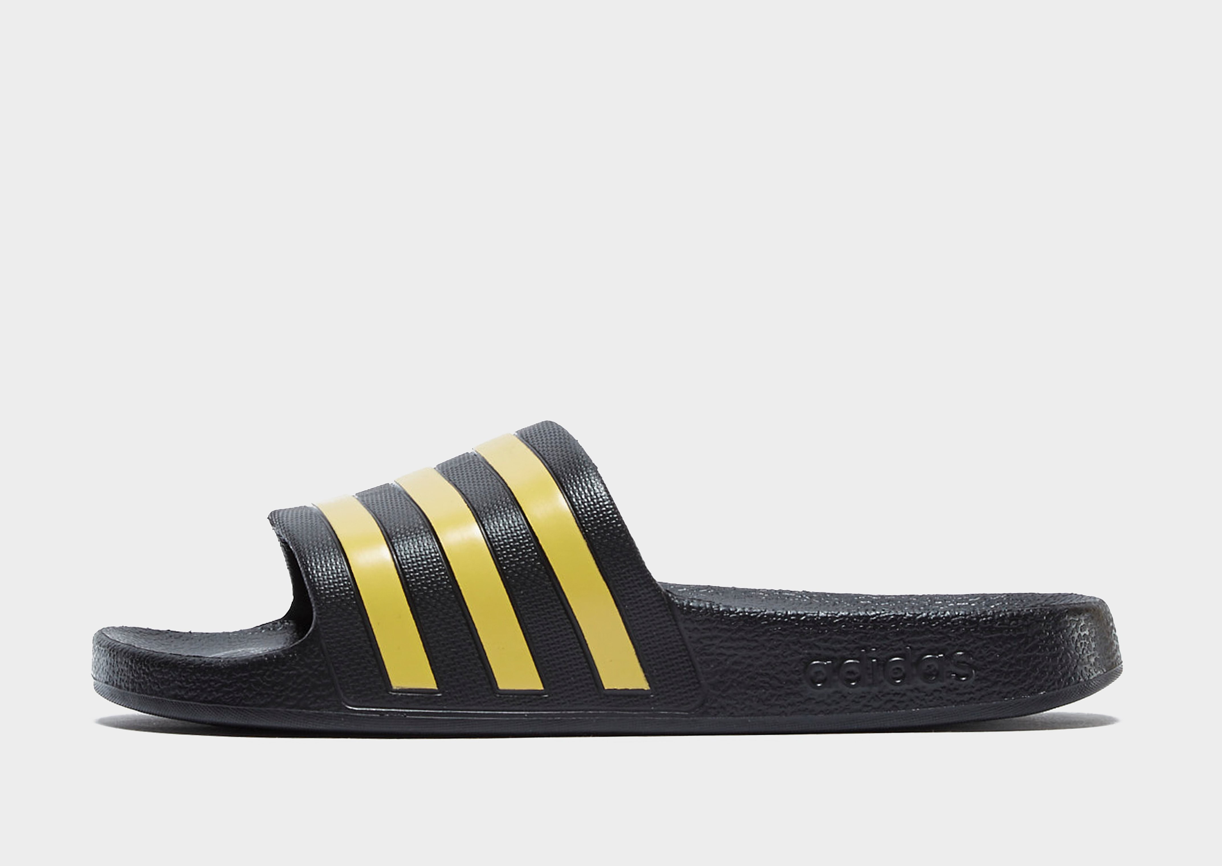 

adidas Adilette Aqua Slides Women's - Core Black / Gold Metallic / Core Black/Yellow, Core Black / Gold Metallic / Core Black/Yellow