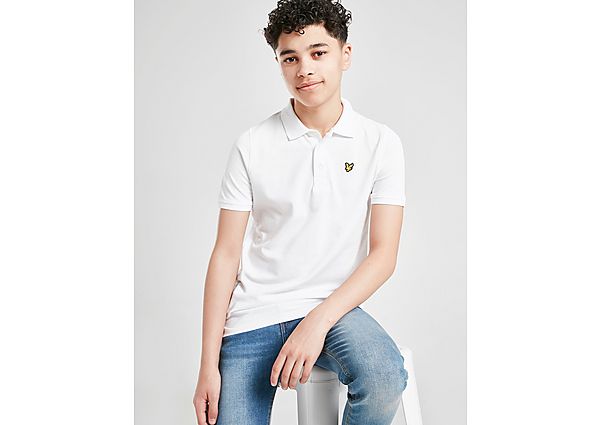 Lyle & Scott Polo Logo Manches Courtes Junior - White, White