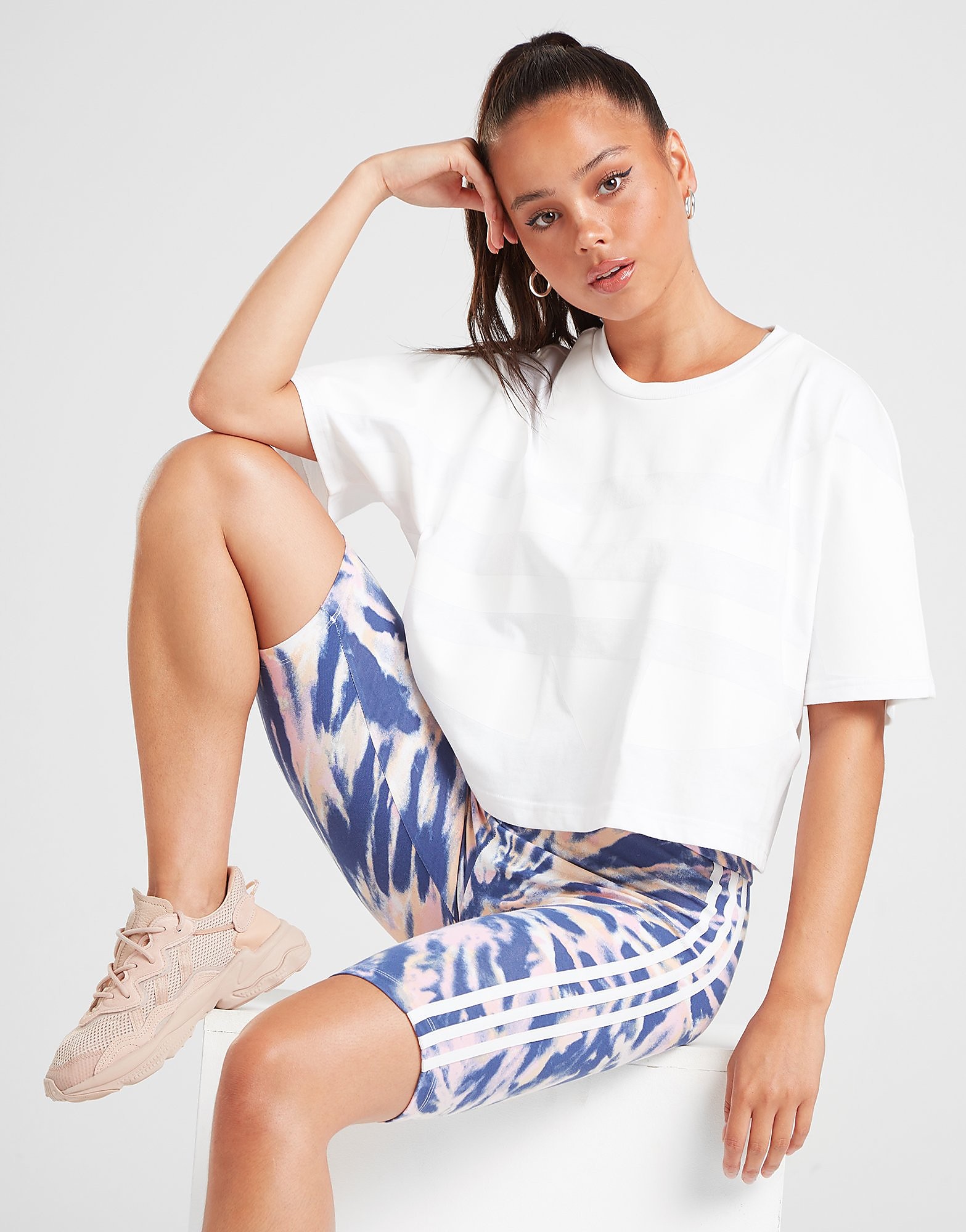 

adidas Originals Tie Dye Cycle Shorts Women's - Multicolor / White / Midnight Indigo / True Pink/Pink, Multicolor / White / Midnight Indigo / True Pink/Pink