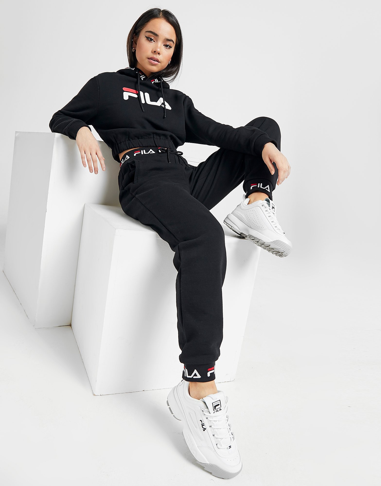 

Fila Jacquard Fleece Joggers - Only at JD - Black - Womens, Black