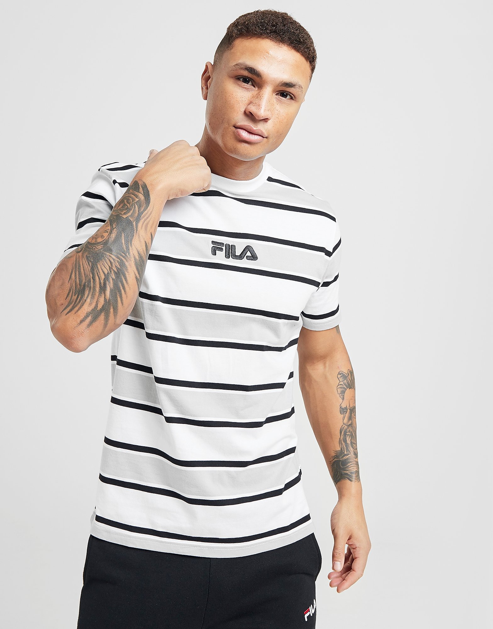 

Fila Ken Stripe T-Shirt - Only at JD - WHITE - Mens, WHITE