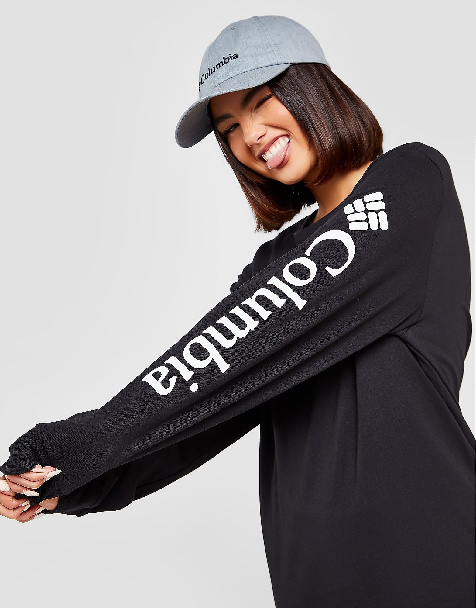 

Columbia Long Sleeve Logo T-Shirt - Black/White - Womens, Black/White