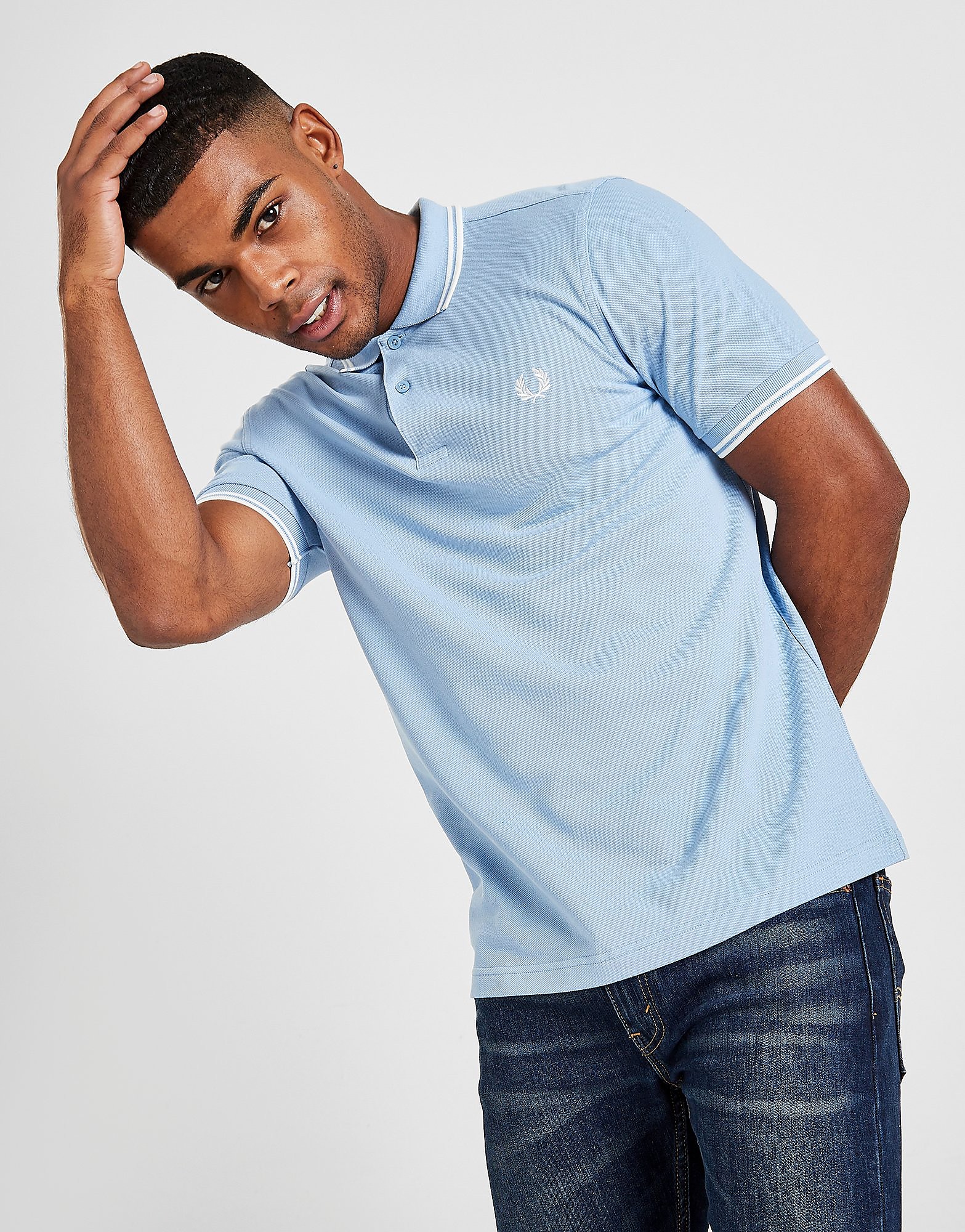 

Fred Perry Twin Tipped Polo Shirt - Blue - Mens, Blue