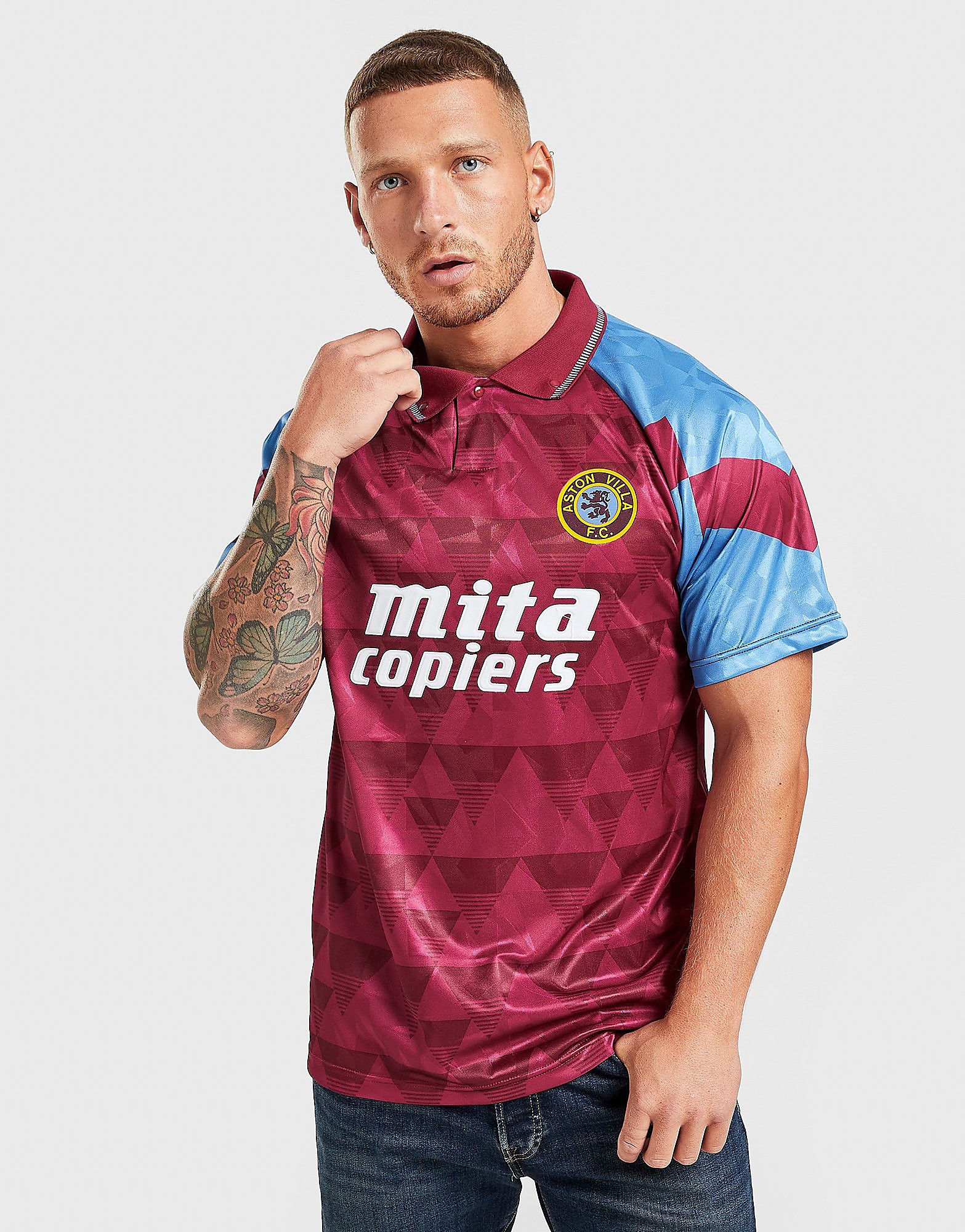 

Umbro Aston Villa FC '90 Home Shirt - Red/Blue - Mens, Red/Blue