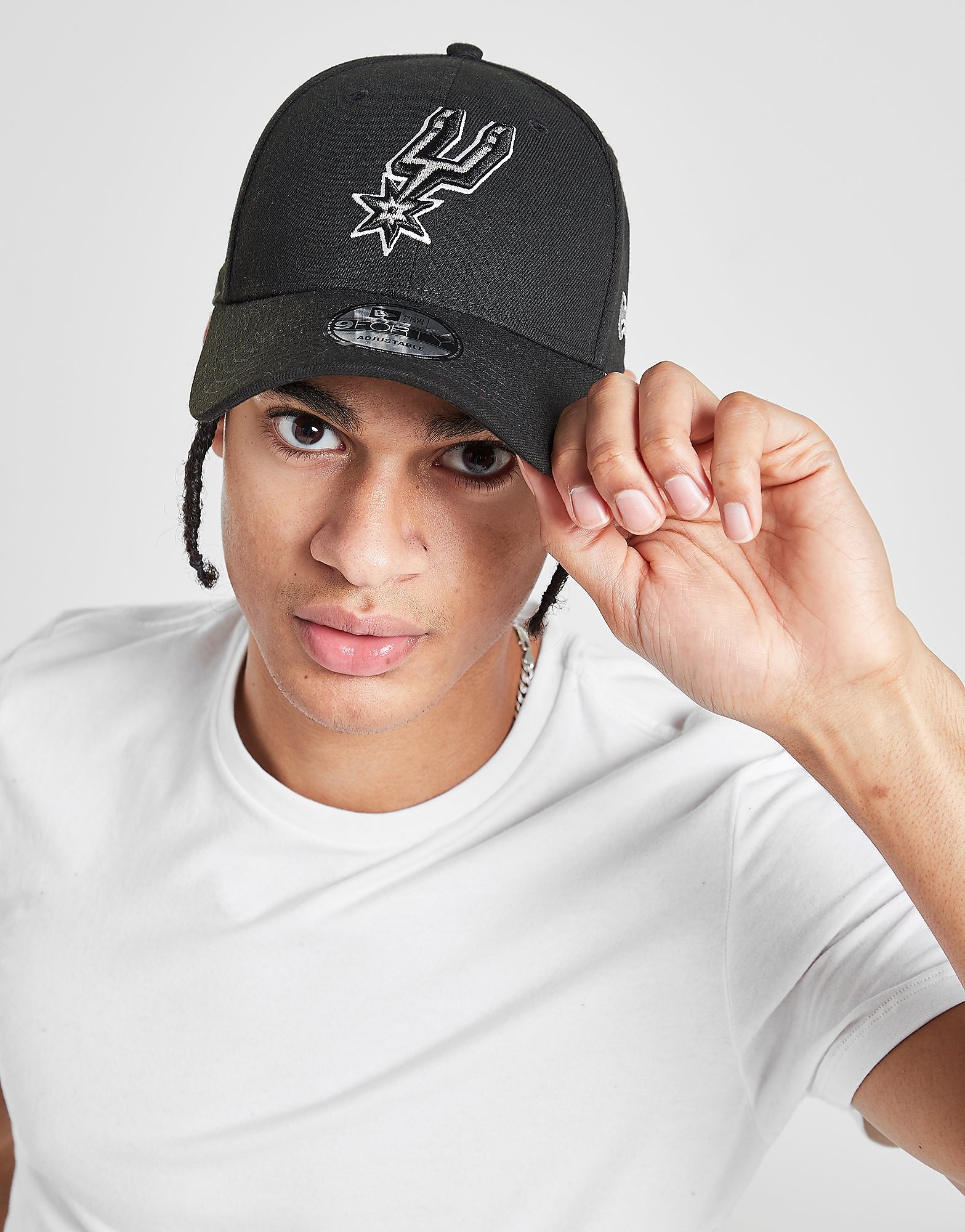 

New Era NBA 9FORTY San Antonio Spurs Cap - Black/White - Mens, Black/White