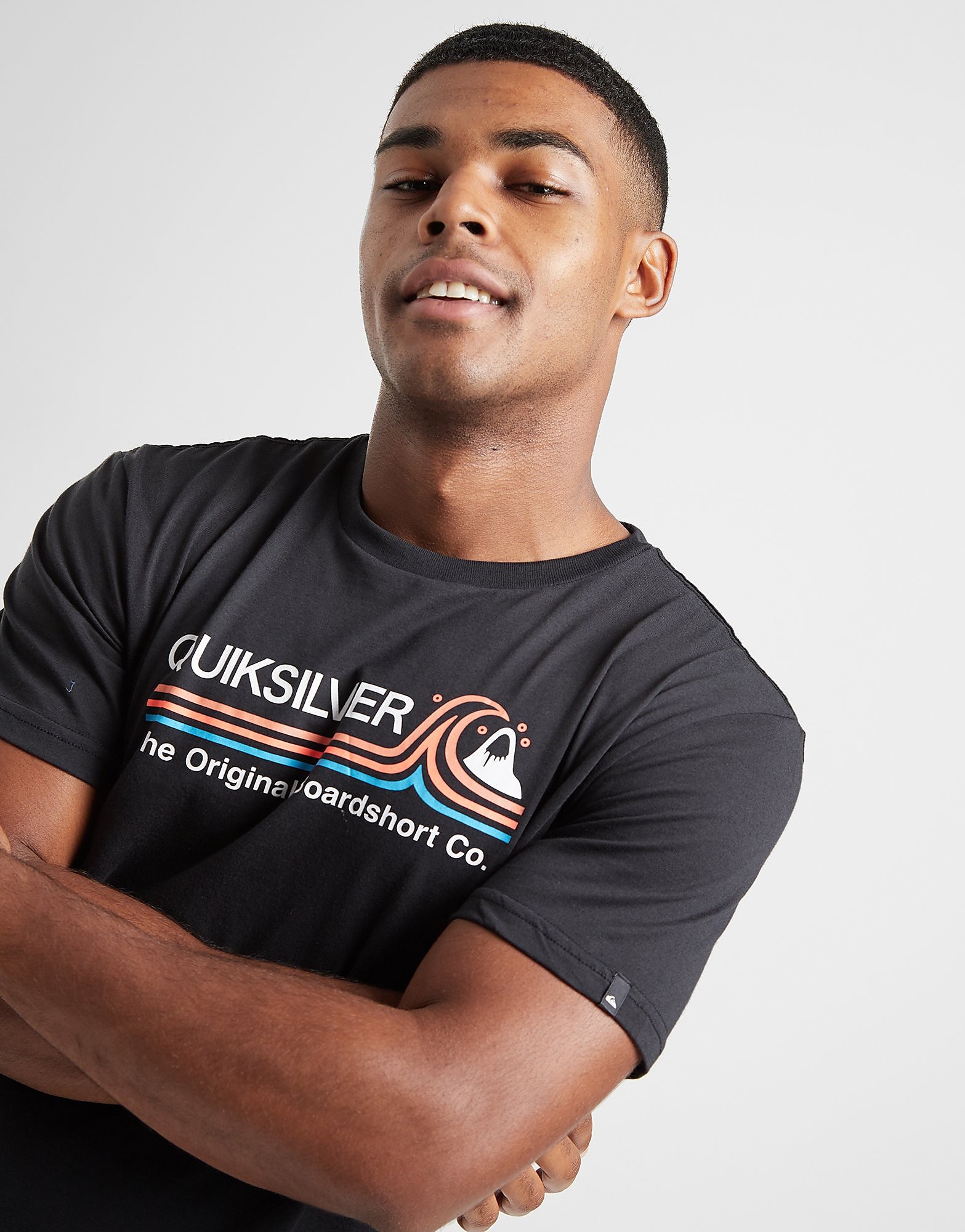 

Quiksilver Stripe Wave T-Shirt - Black - Mens, Black