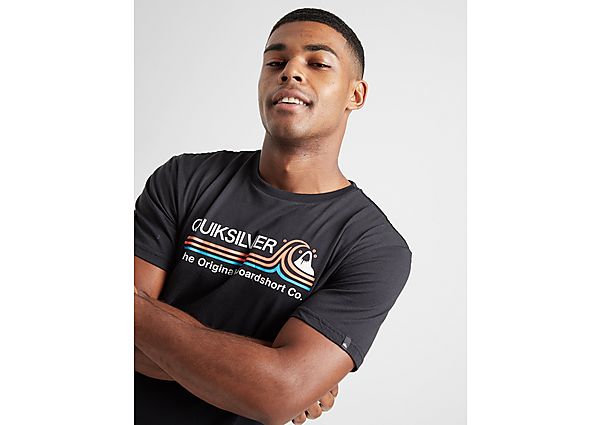 Quiksilver T-shirt Stripe Wave Homme - Black, Black