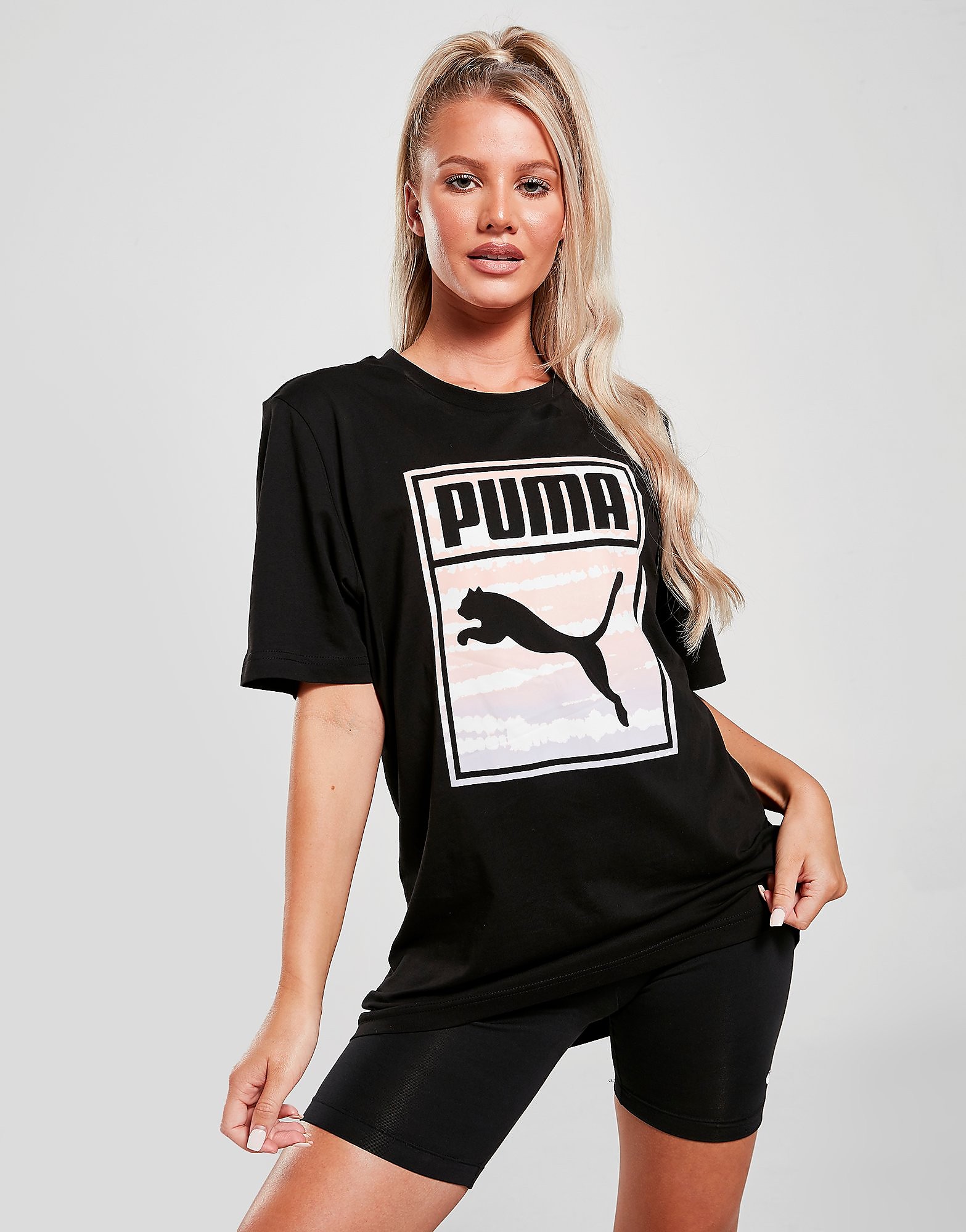

Puma Tie Dye Box T-Shirt - Black - Womens, Black