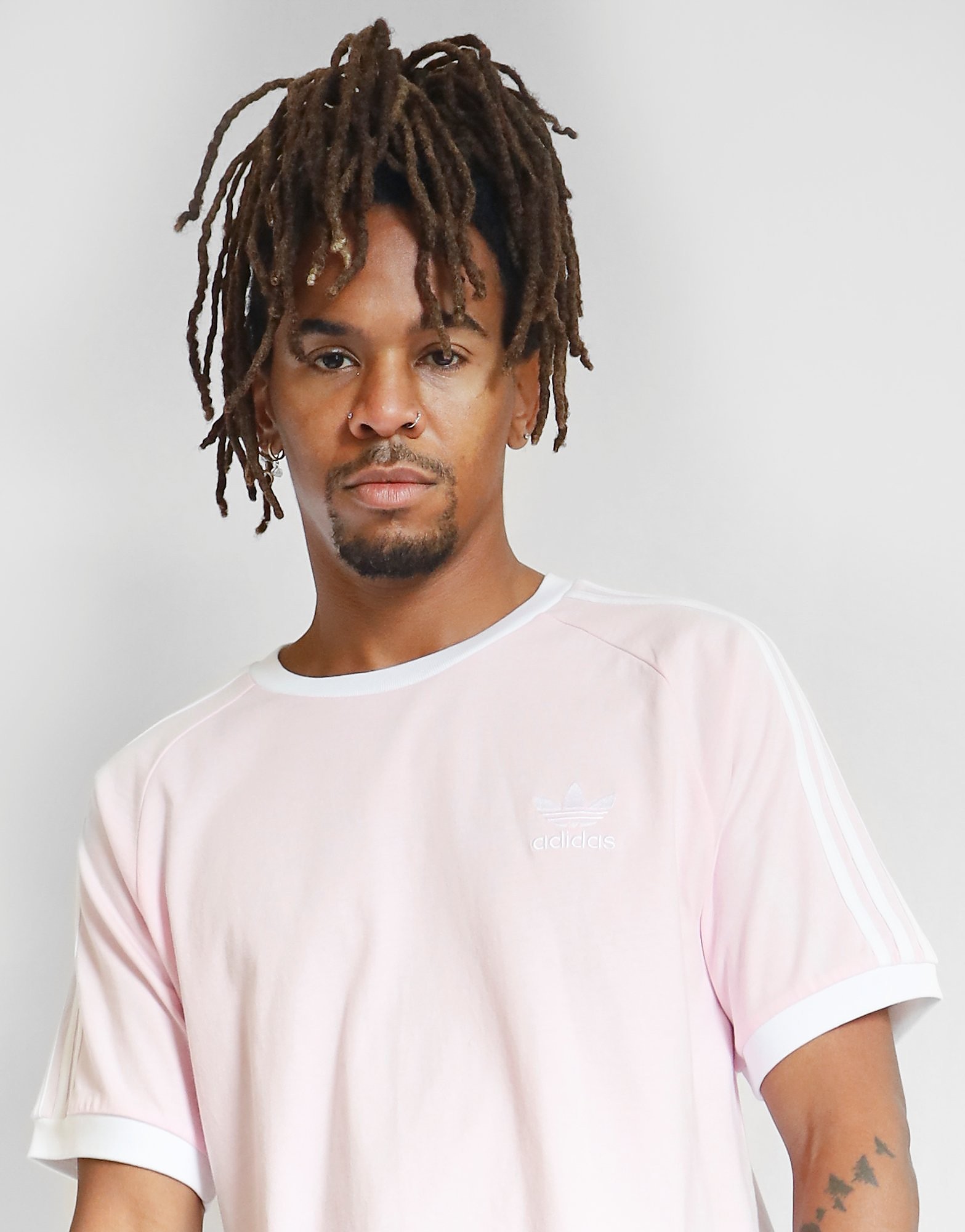 

adidas Originals 3-Stripes California Short Sleeve T-Shirt - PINK - Mens, PINK