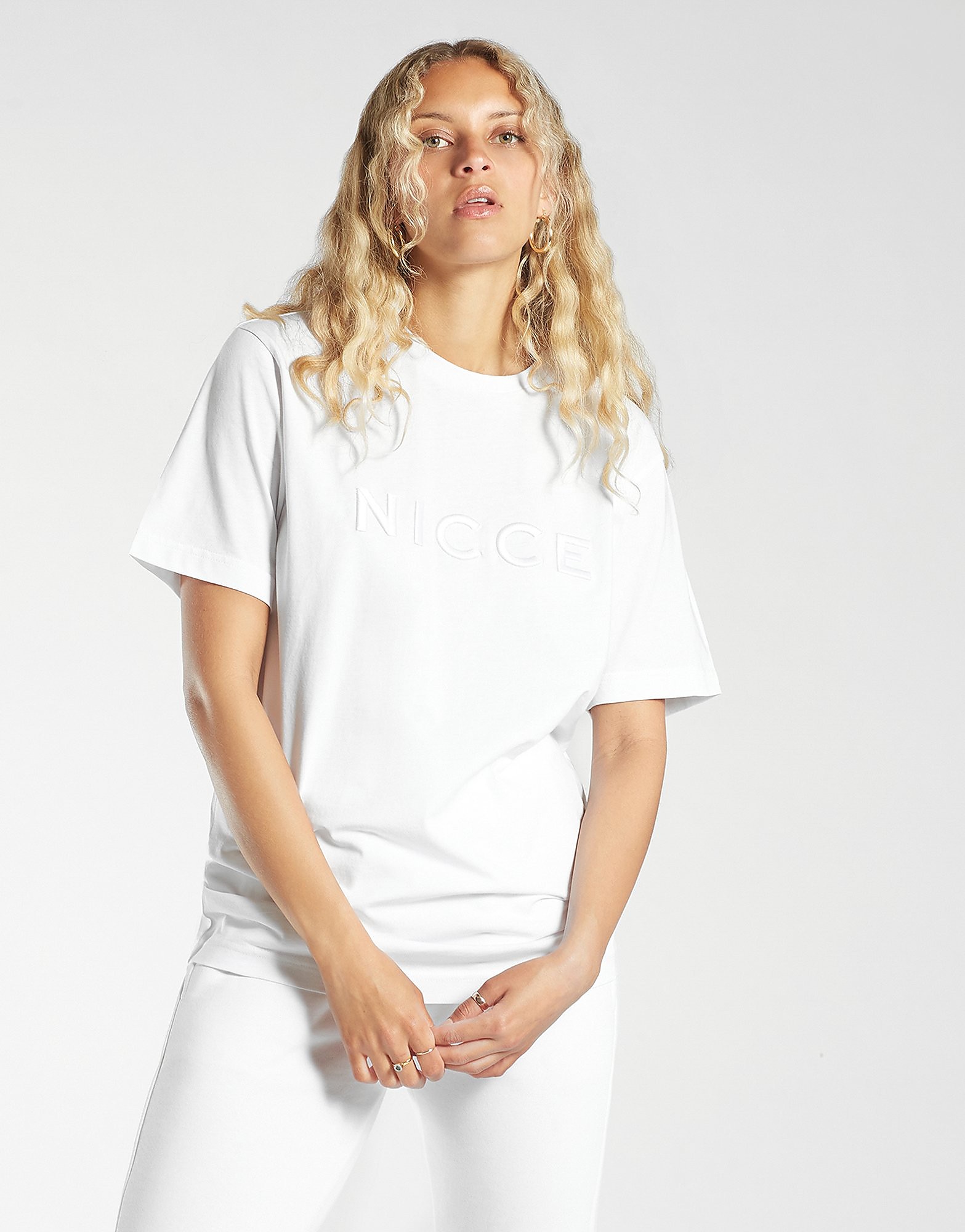 

Nicce Embroidered Logo T-Shirt - WHITE - Womens, WHITE