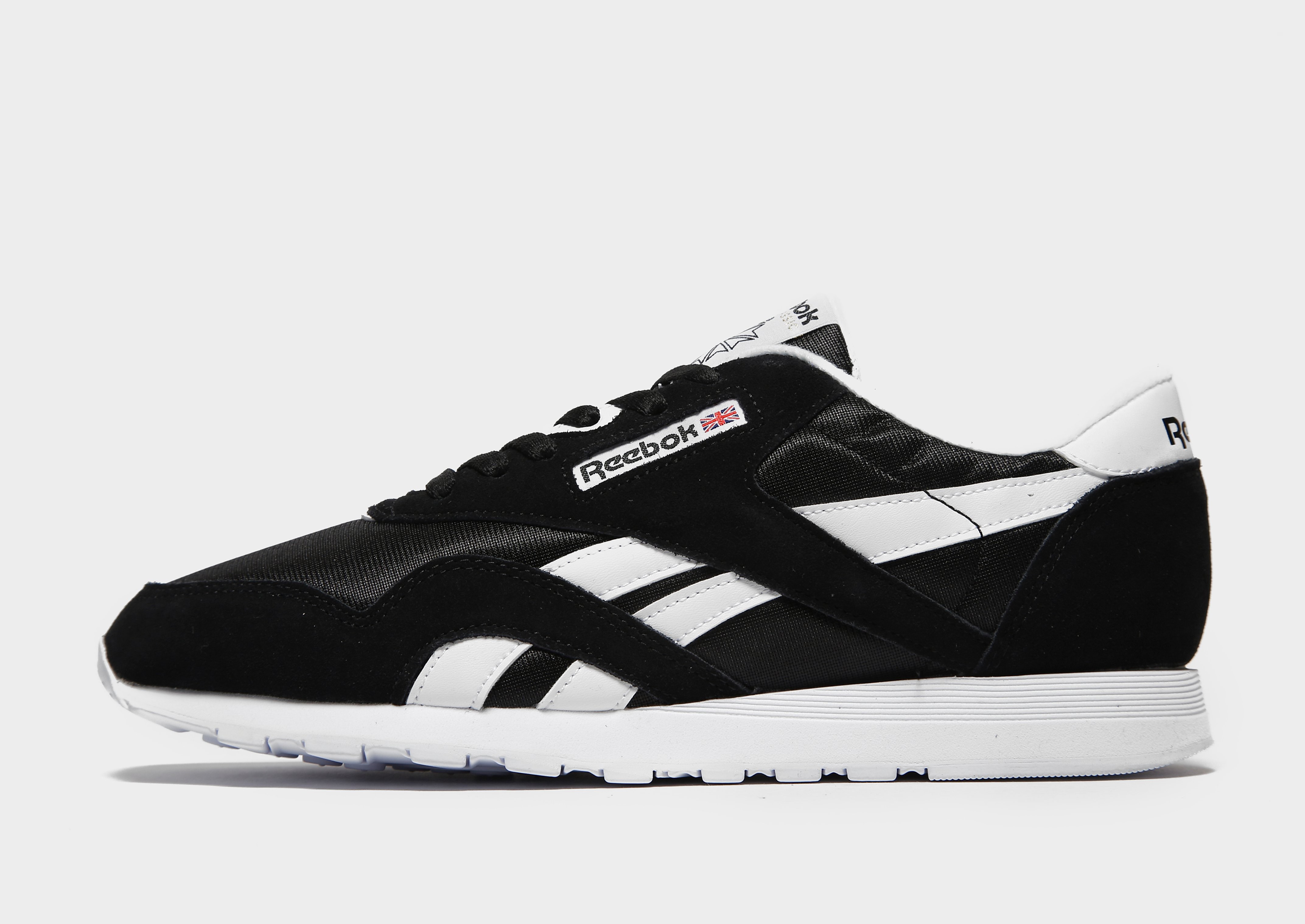 

Reebok Classic Nylon - Black / Black / White/White - Womens, Black / Black / White/White