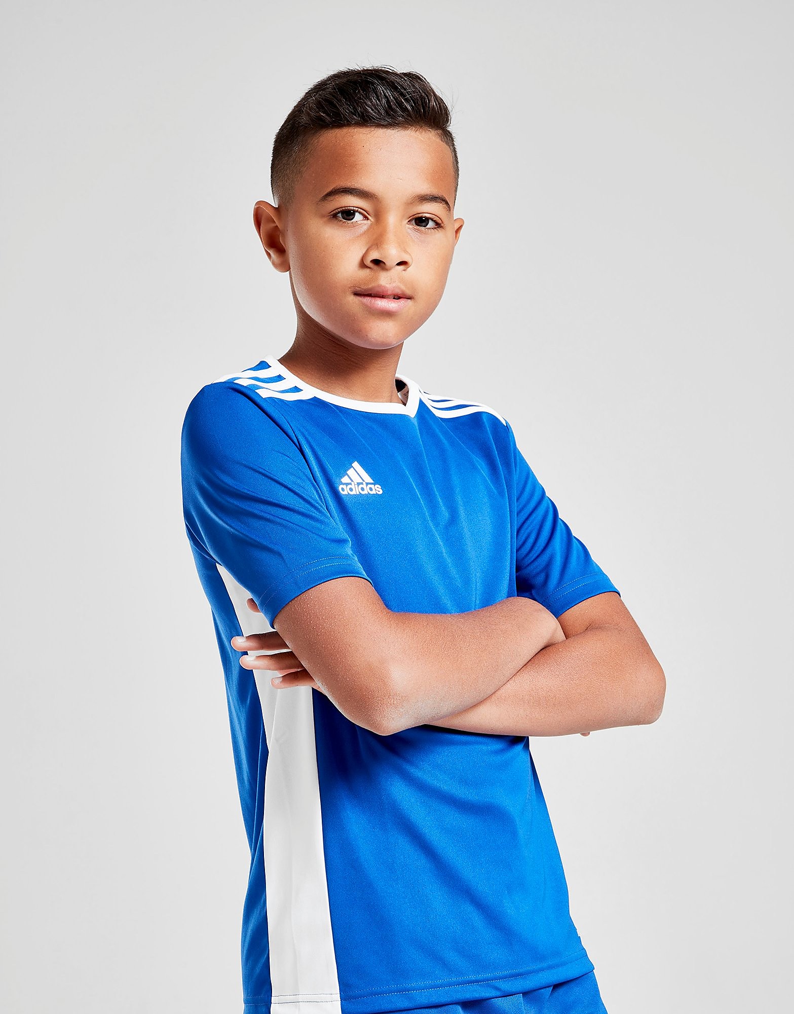 

adidas Entrada T-Shirt Junior - Bold Blue / White - Kids, Bold Blue / White