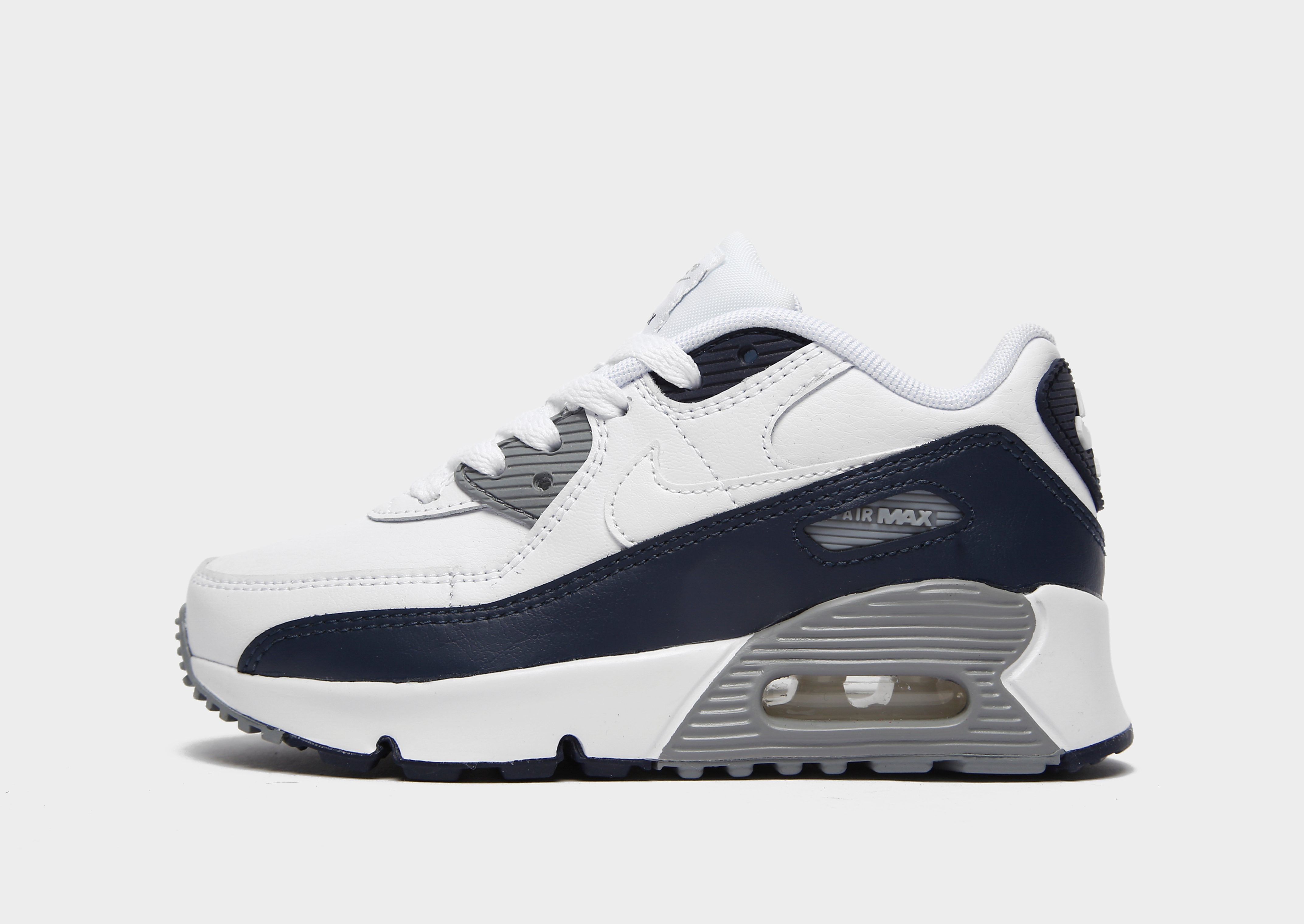

Nike Air Max 90 Leather Children - White/Particle Grey/Obsidian/White/Grey/Black - Kids, White/Particle Grey/Obsidian/White/Grey/Black