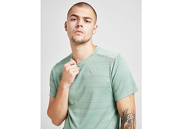 Nike T-shirt ˆ manches courtes Miler Homme - Silver Pine/Heather, Silver Pine/Heather