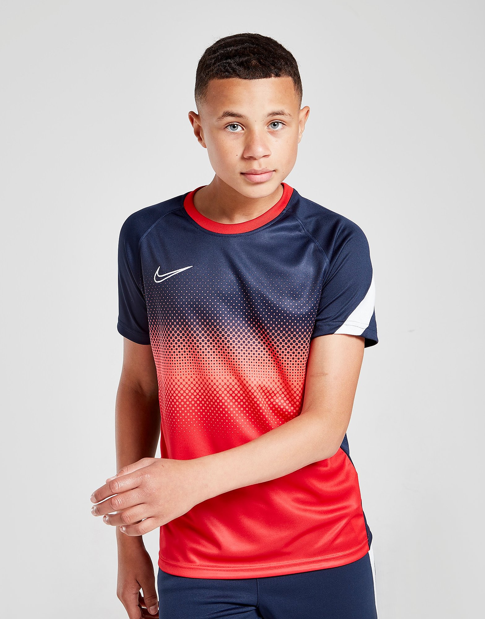 

Nike Academy Fade T-Shirt Junior - Obsidian/Obsidian/White/White/Red - Kids, Obsidian/Obsidian/White/White/Red