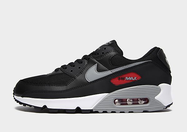 Nike Air Max 90 Homme - Black/Grey/Red, Black/Grey/Red