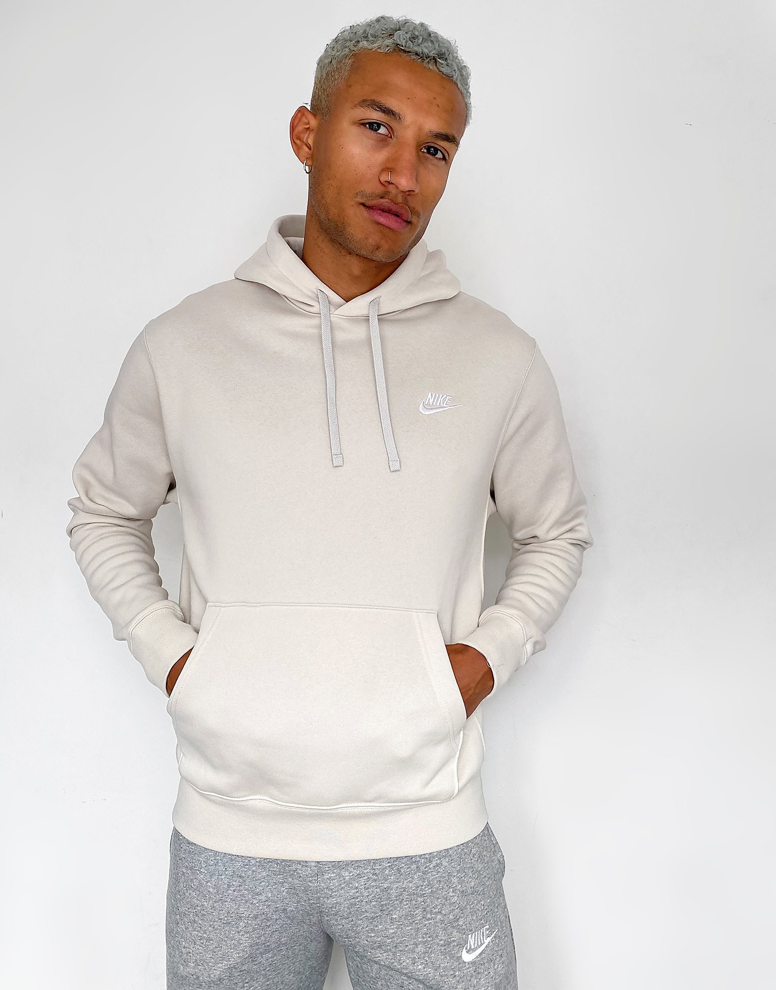 

Nike Foundation Overhead Hoodie - Light Bone/Light Bone/White - Mens, Light Bone/Light Bone/White