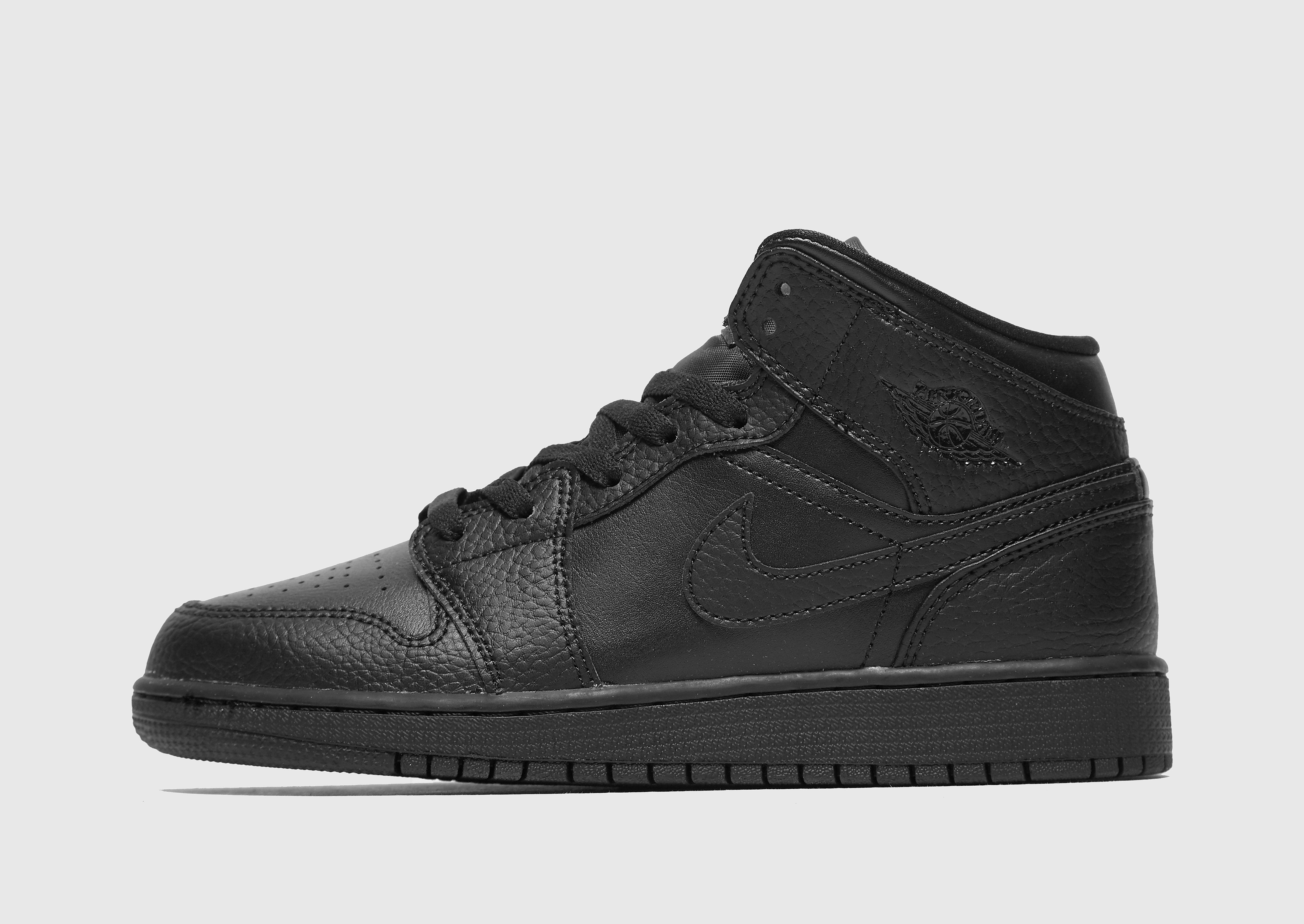 

Jordan Air 1 Mid Junior - Black/Black/Black - Kids, Black/Black/Black