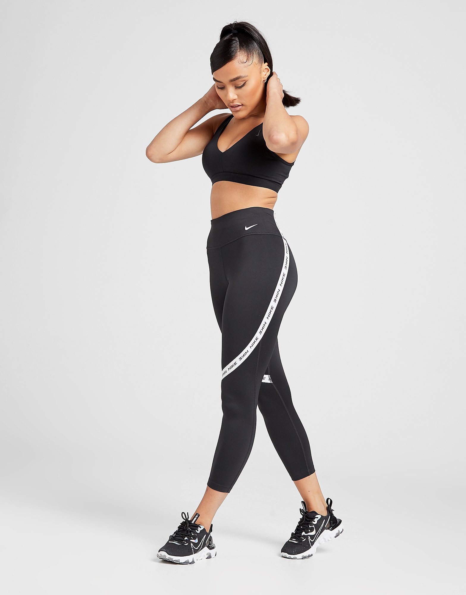

Nike Training One Tape Tights - Black/White/White, Black/White/White