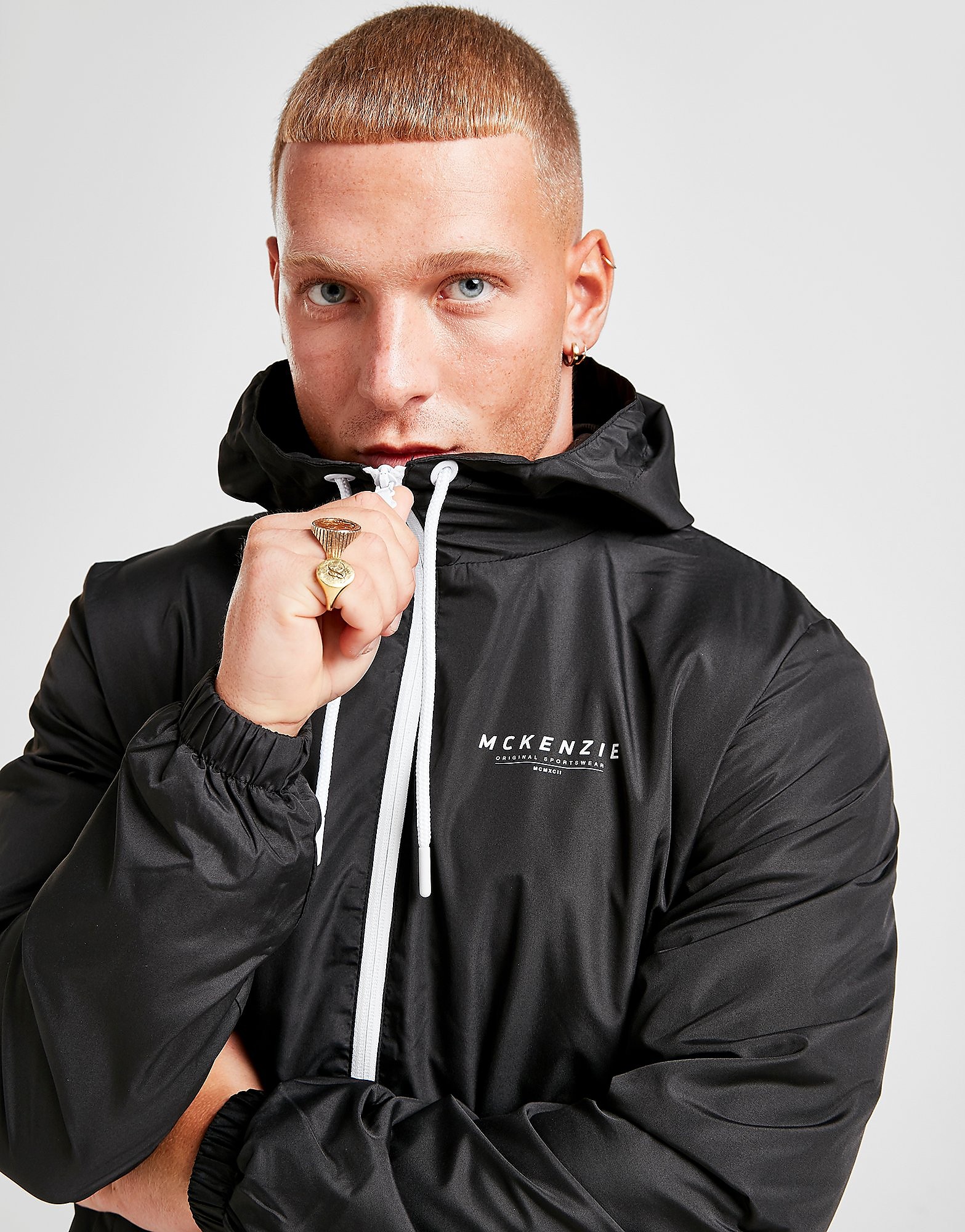 

McKenzie Essential Full Zip Windbreaker Jacket - Only at JD - Black - Mens, Black
