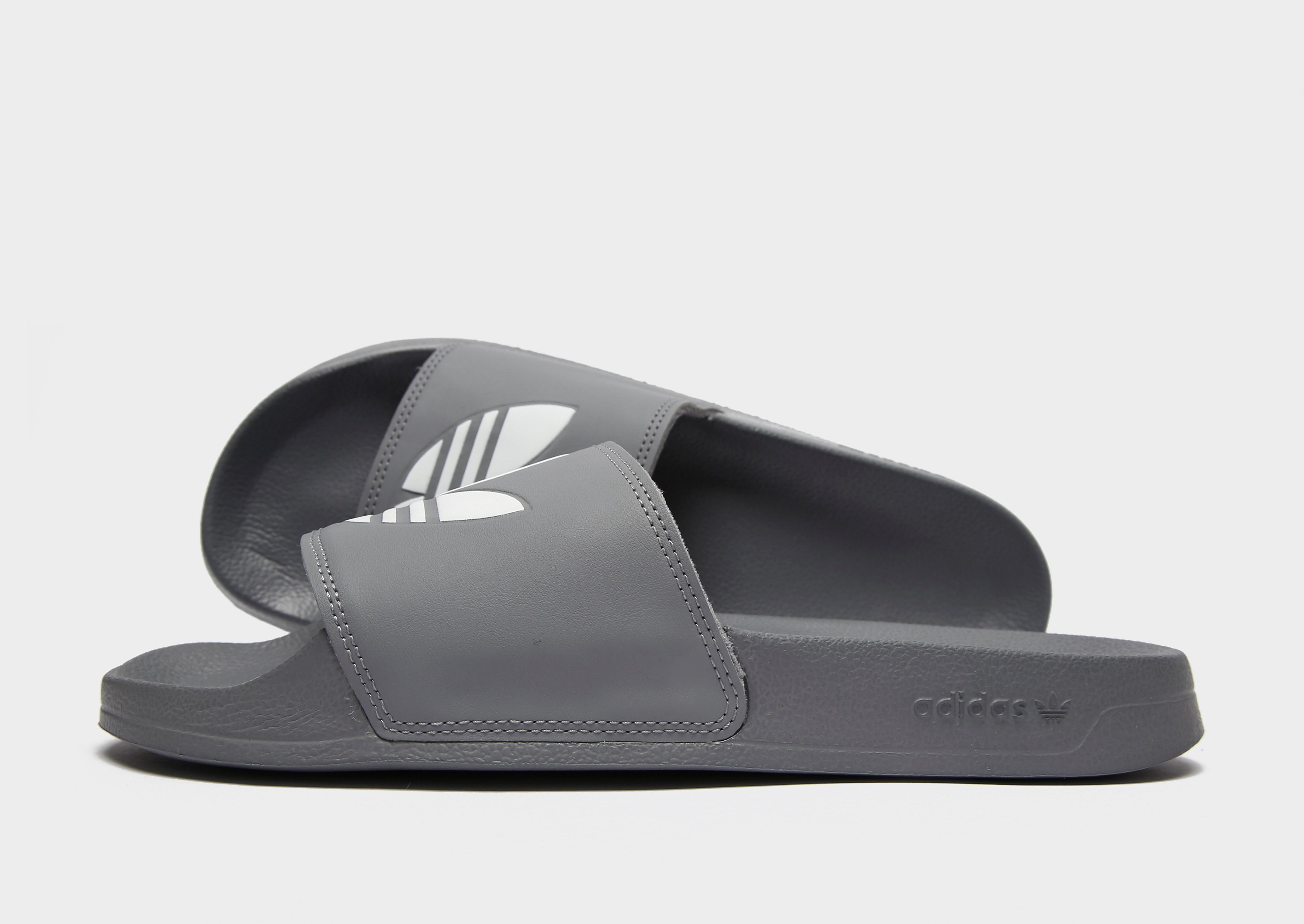 

adidas Originals Adilette Slides - Grey Three / Cloud White / Grey Three - Womens, Grey Three / Cloud White / Grey Three