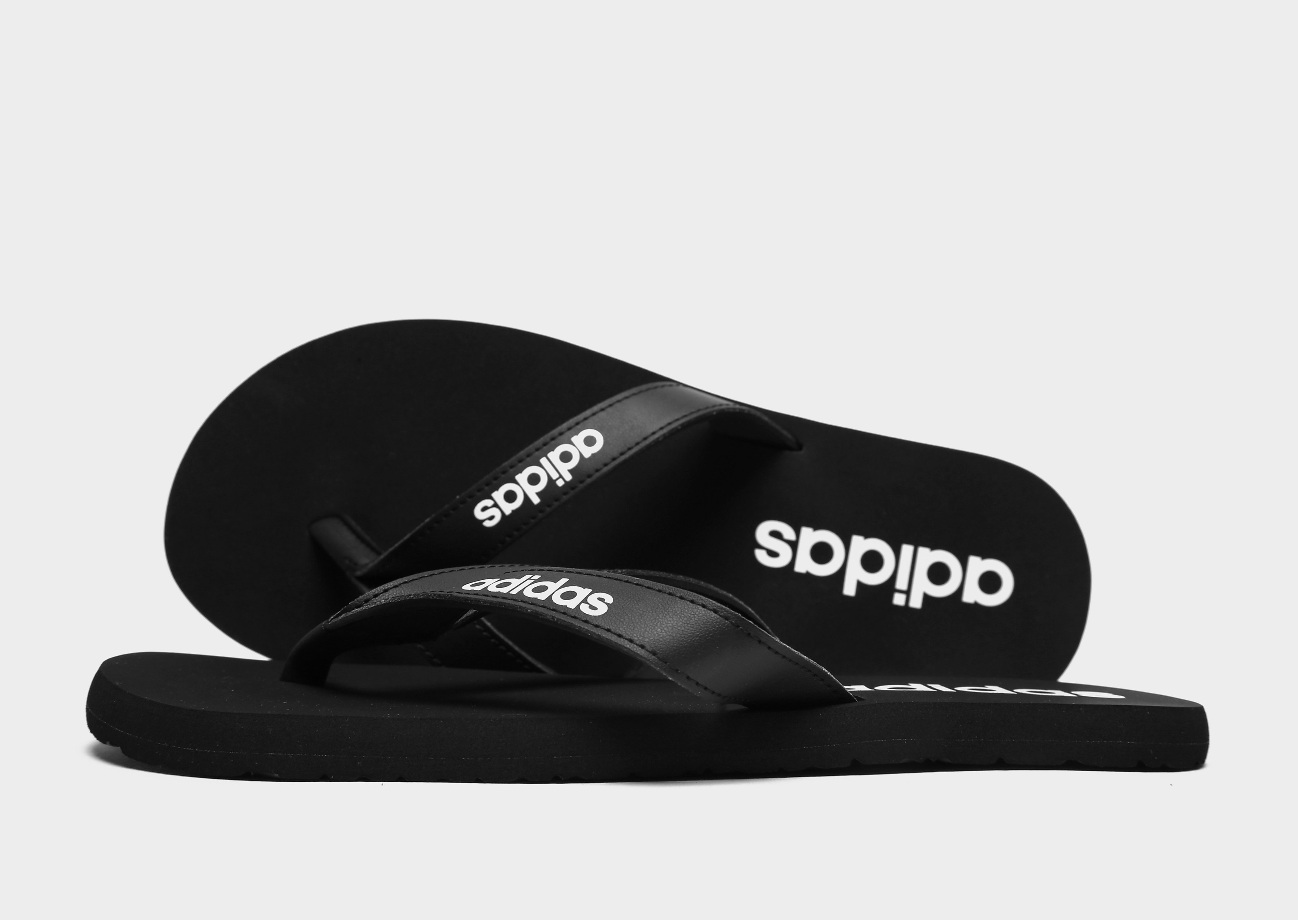 

adidas Eezay Flip Flops - Core Black / Cloud White / Core Black - Mens, Core Black / Cloud White / Core Black