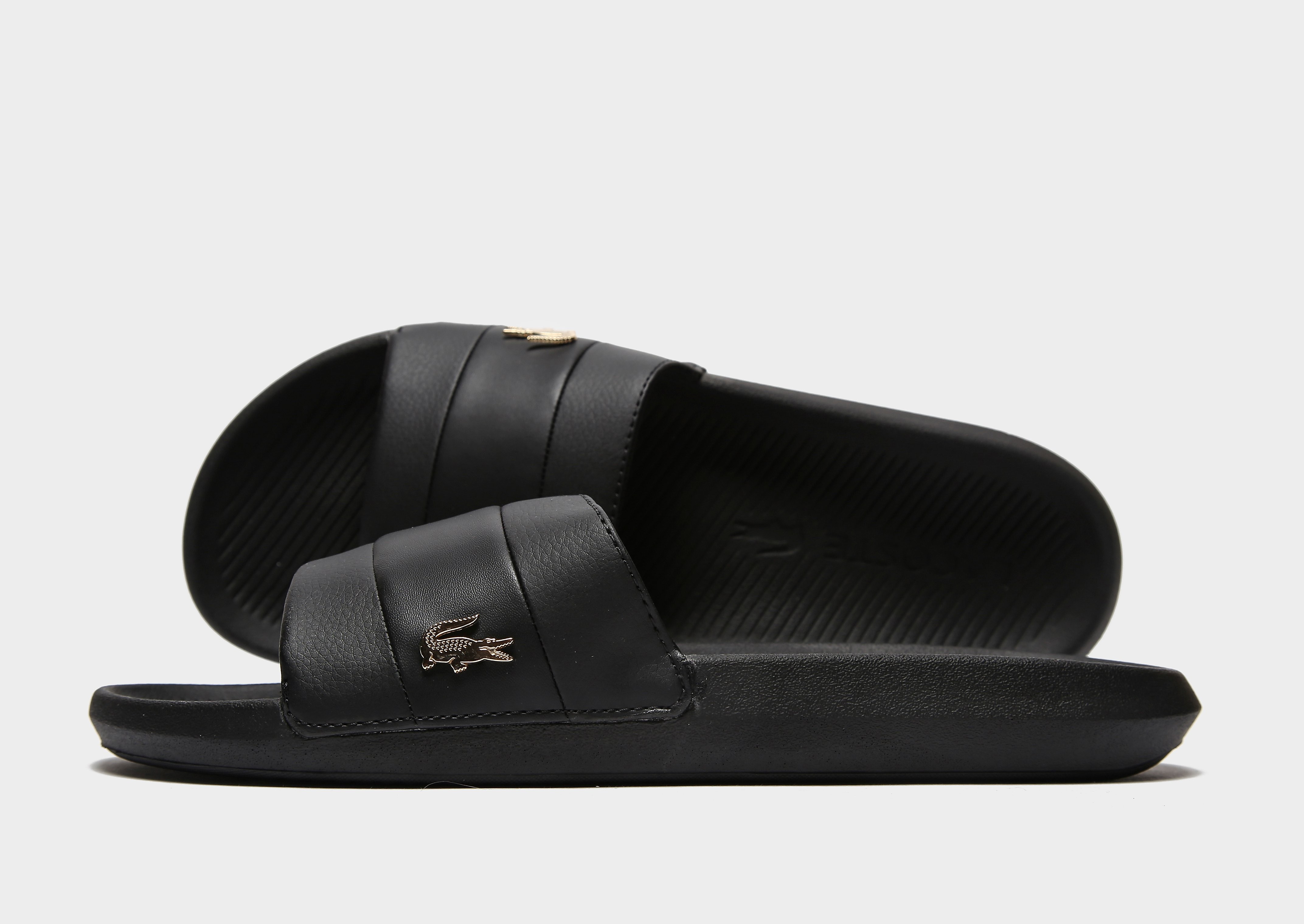 

Lacoste Croco Slides - Black - Mens, Black