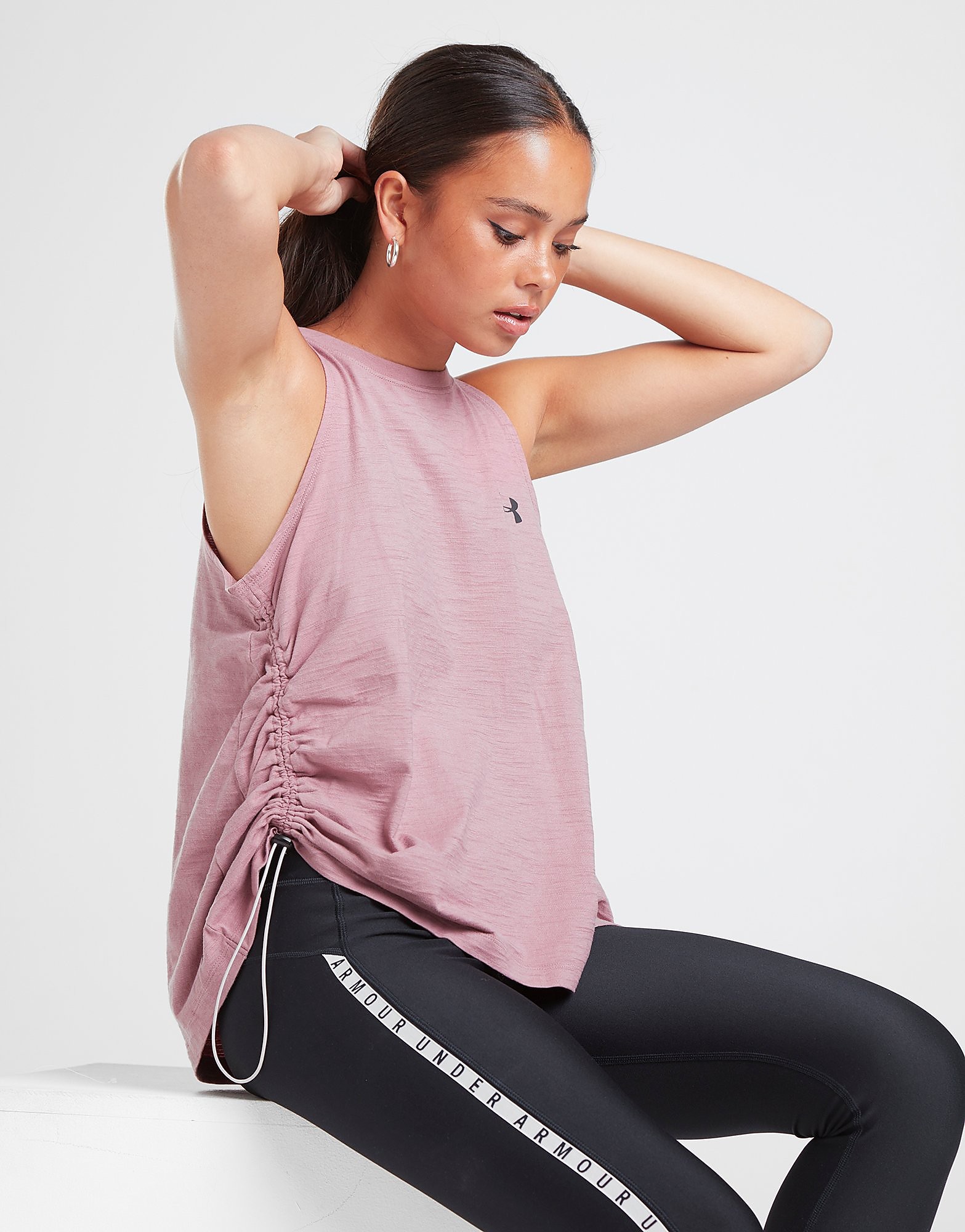 

Under Armour Charged Cotton Adjustable Tank Top - Hushed Pink/Black, Hushed Pink/Black