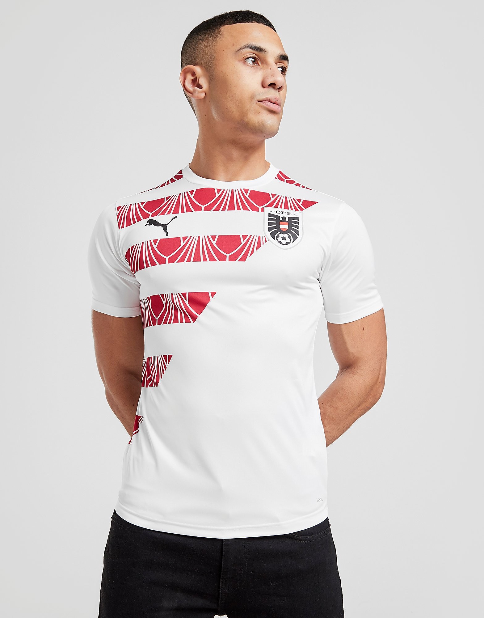 Puma Austria Stadium Shirt - White/Red - Mens, White/Red