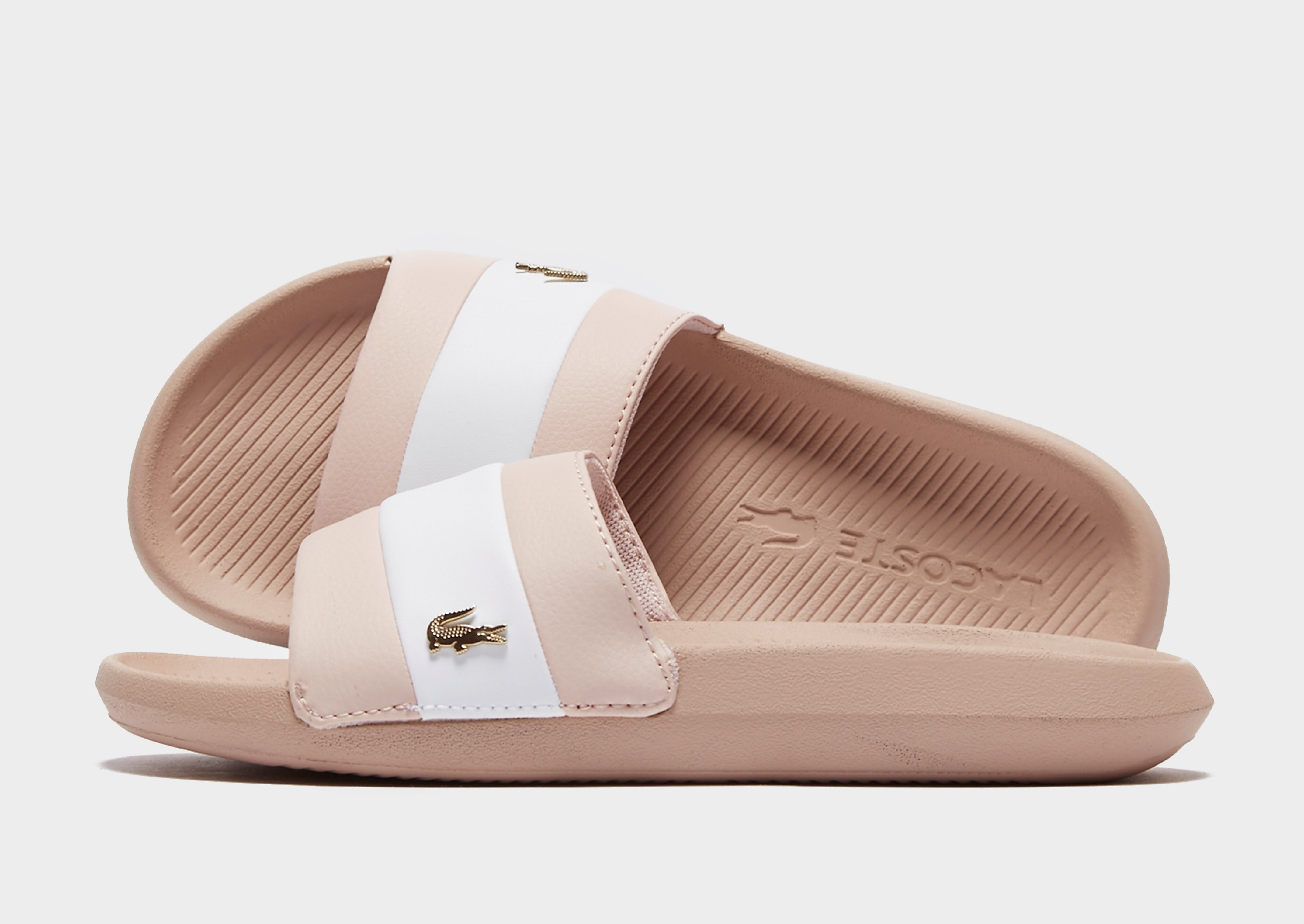 

Lacoste Croco Slides Women's - Pink/White, Pink/White
