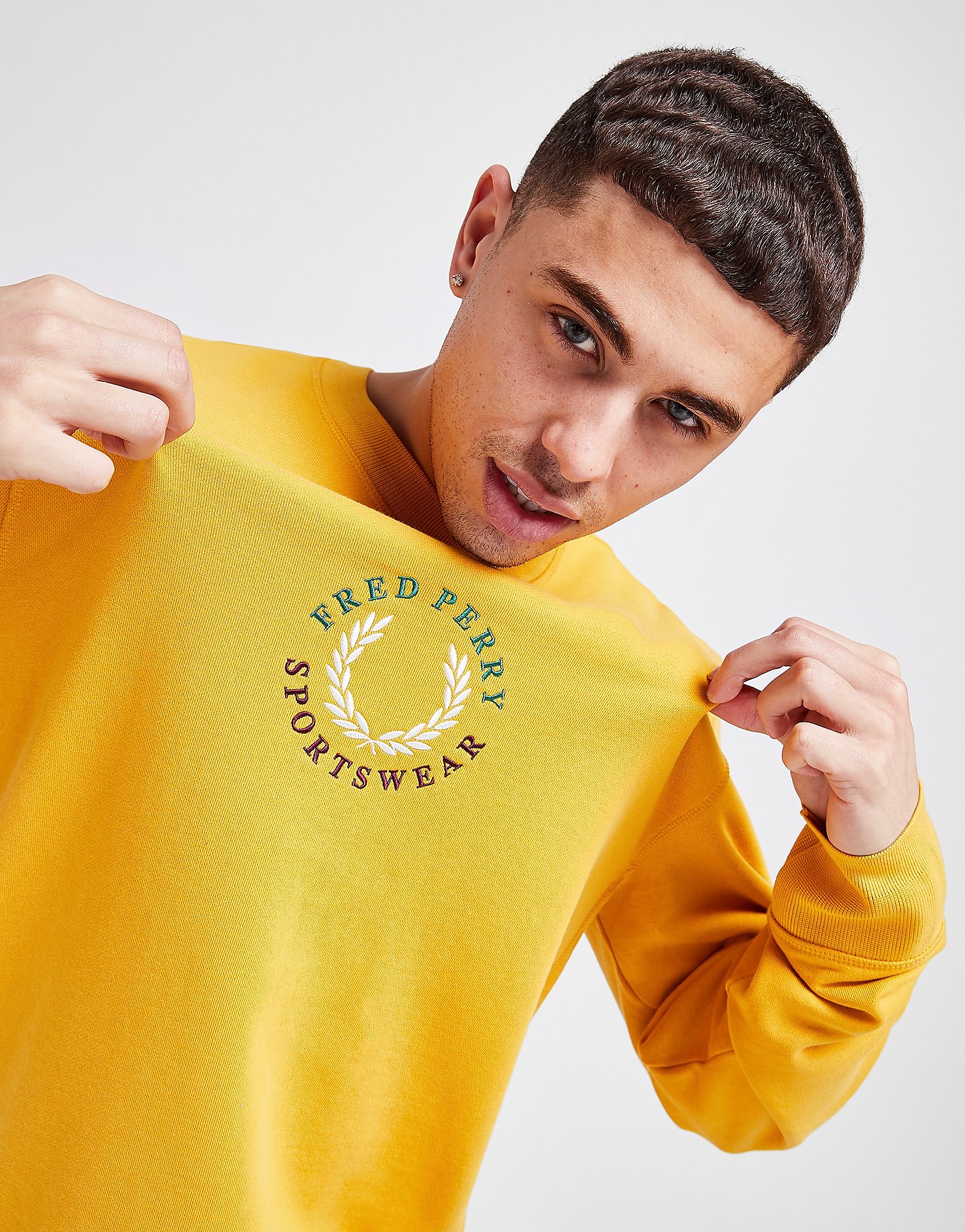 

Fred Perry Global Sweatshirt - Yellow - Mens, Yellow