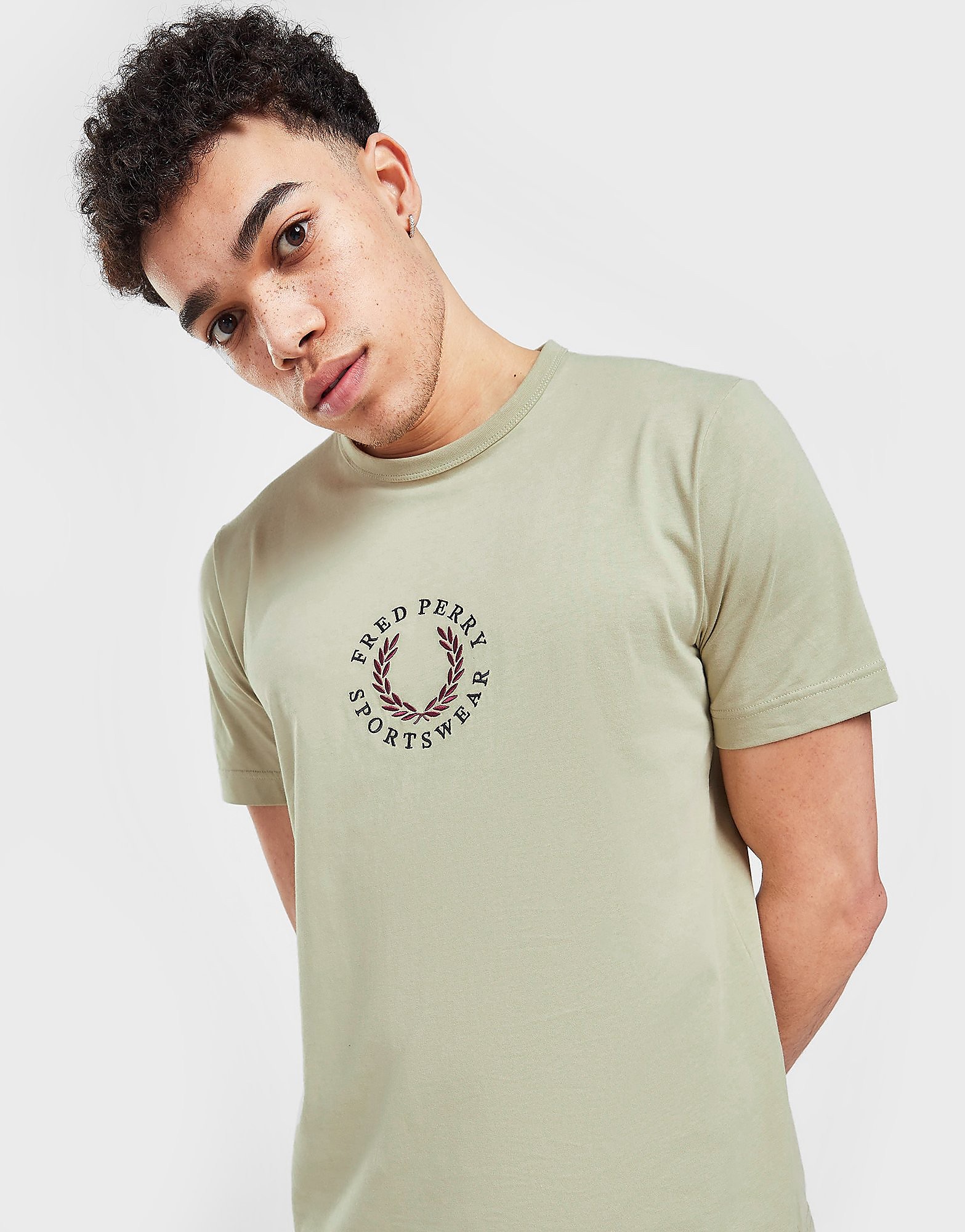 

Fred Perry Embroidered T-Shirt - Green - Mens, Green