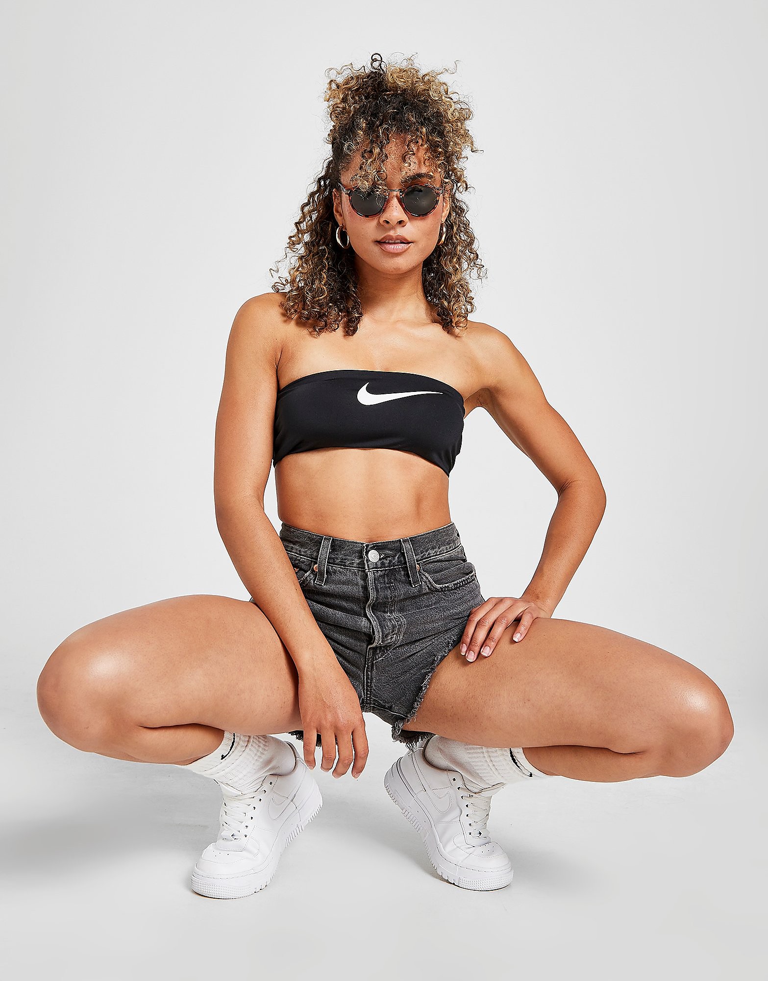 

Nike Swoosh Bandeau Bikini Top - BLACK - Womens, BLACK