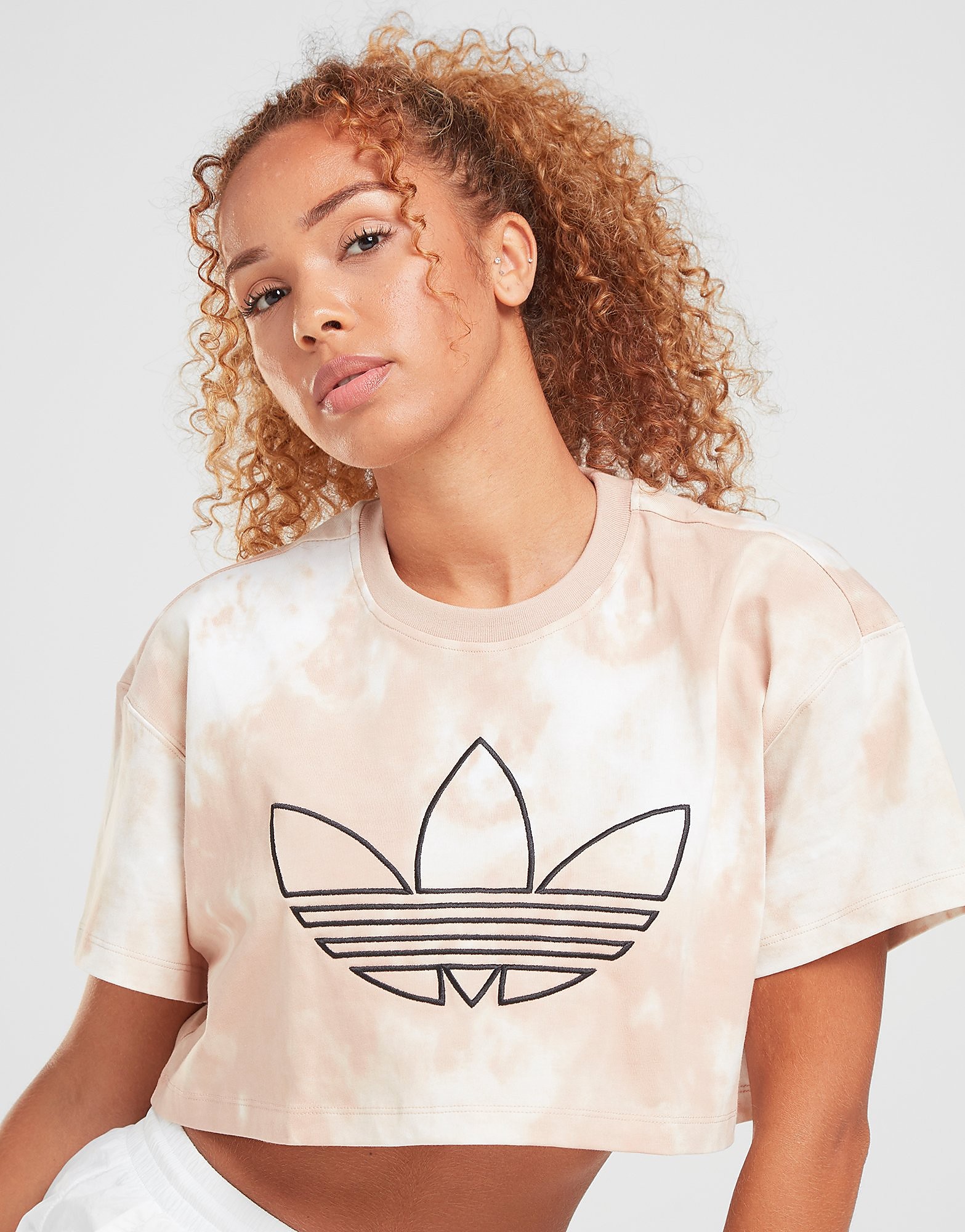 adidas Originals Trefoil Crop T-Shirt - WHITE - Womens, WHITE