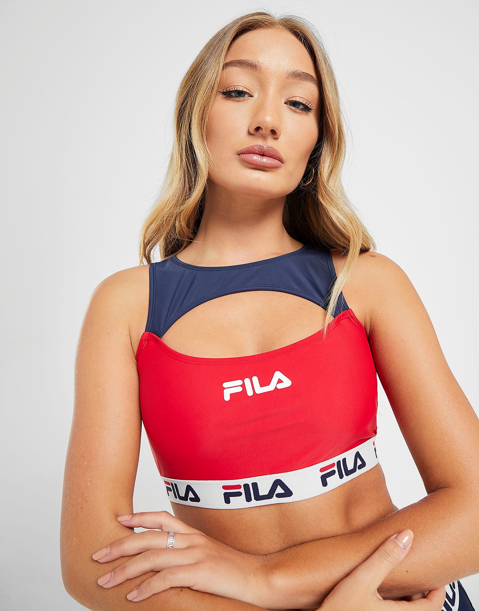 

Fila Cut Out Bikini Top - RED/Navy - Womens, RED/Navy