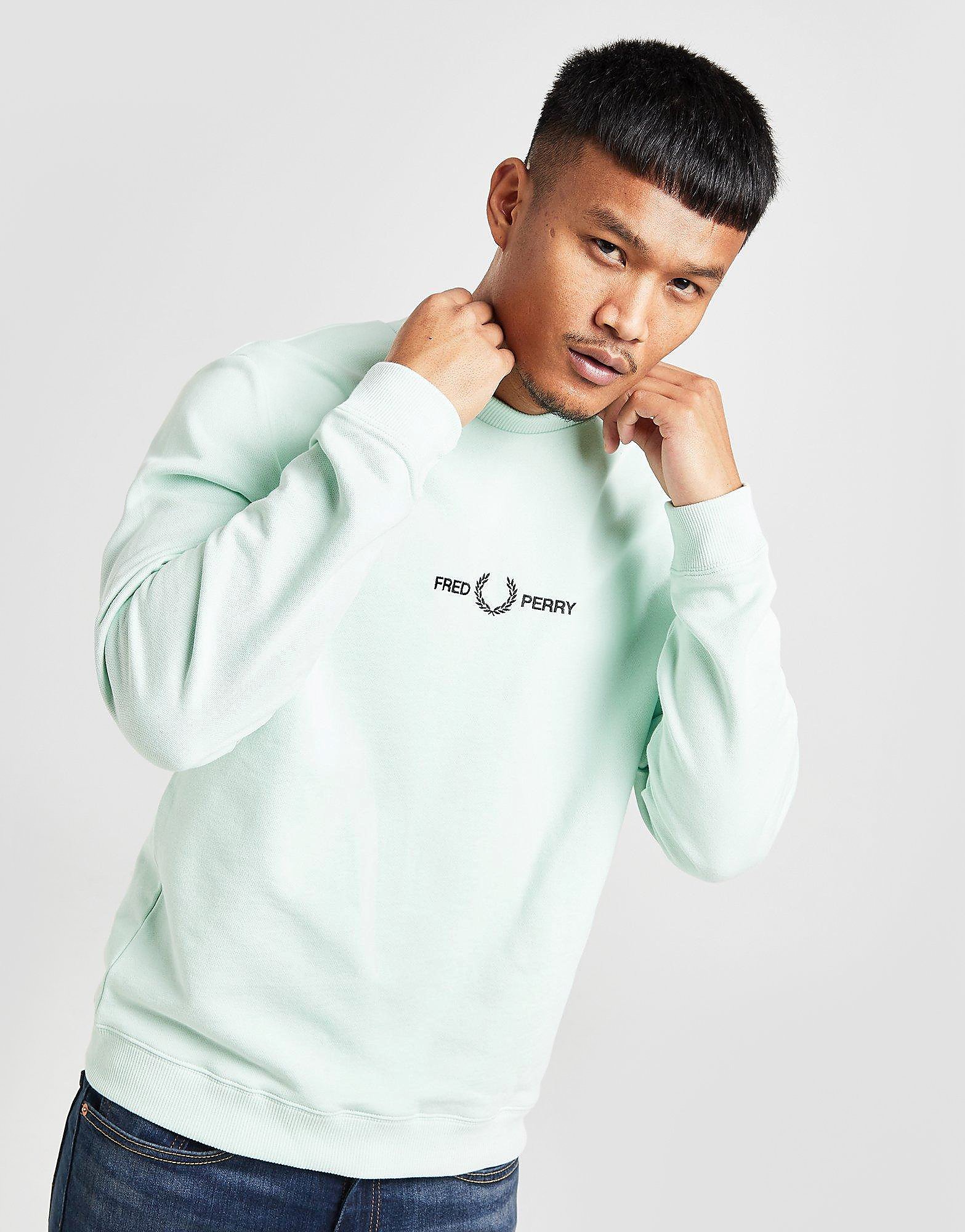 

Fred Perry Central Small Logo Sweatshirt - Green - Mens, Green