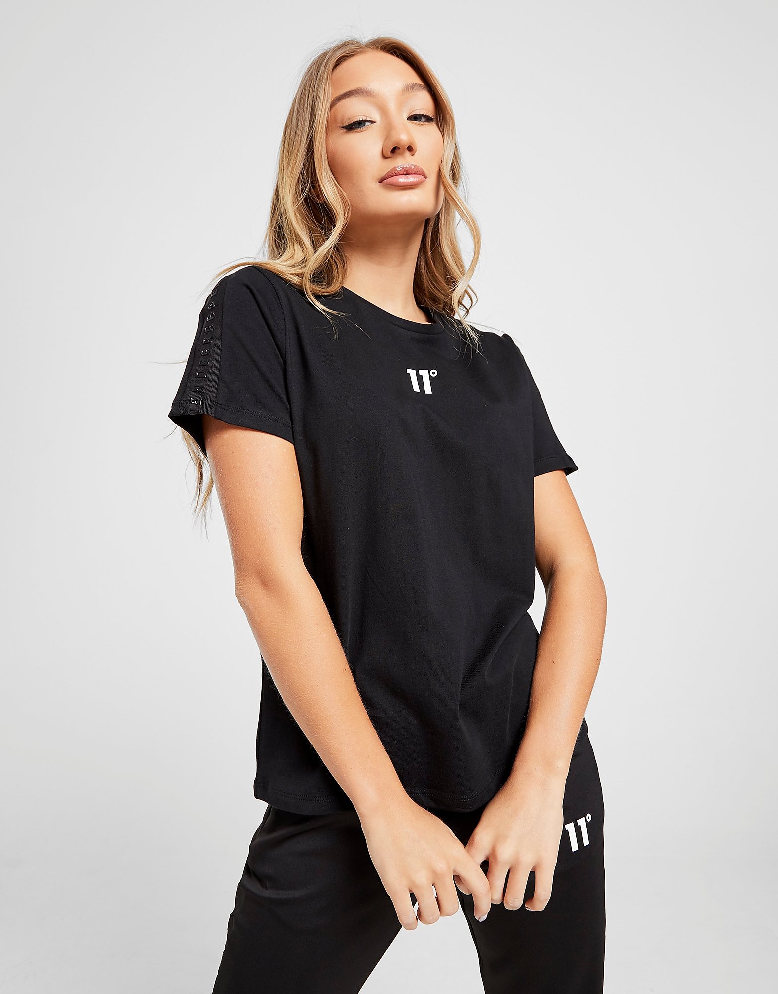 

11 Degrees Mesh Tape Boyfriend T-Shirt - Only at JD - Black - Womens, Black