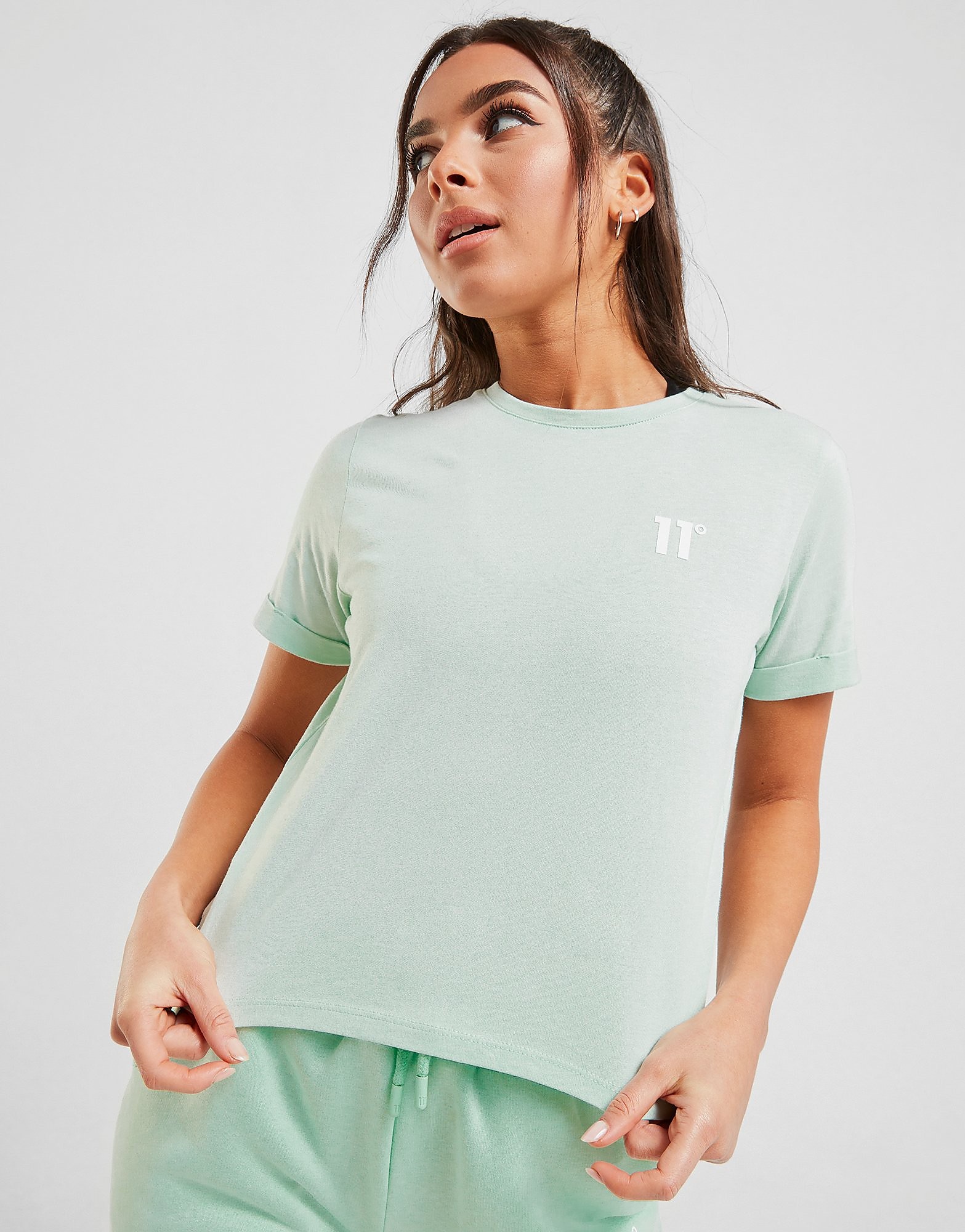 

11 Degrees Core Logo Crop T-Shirt - Green - Womens, Green