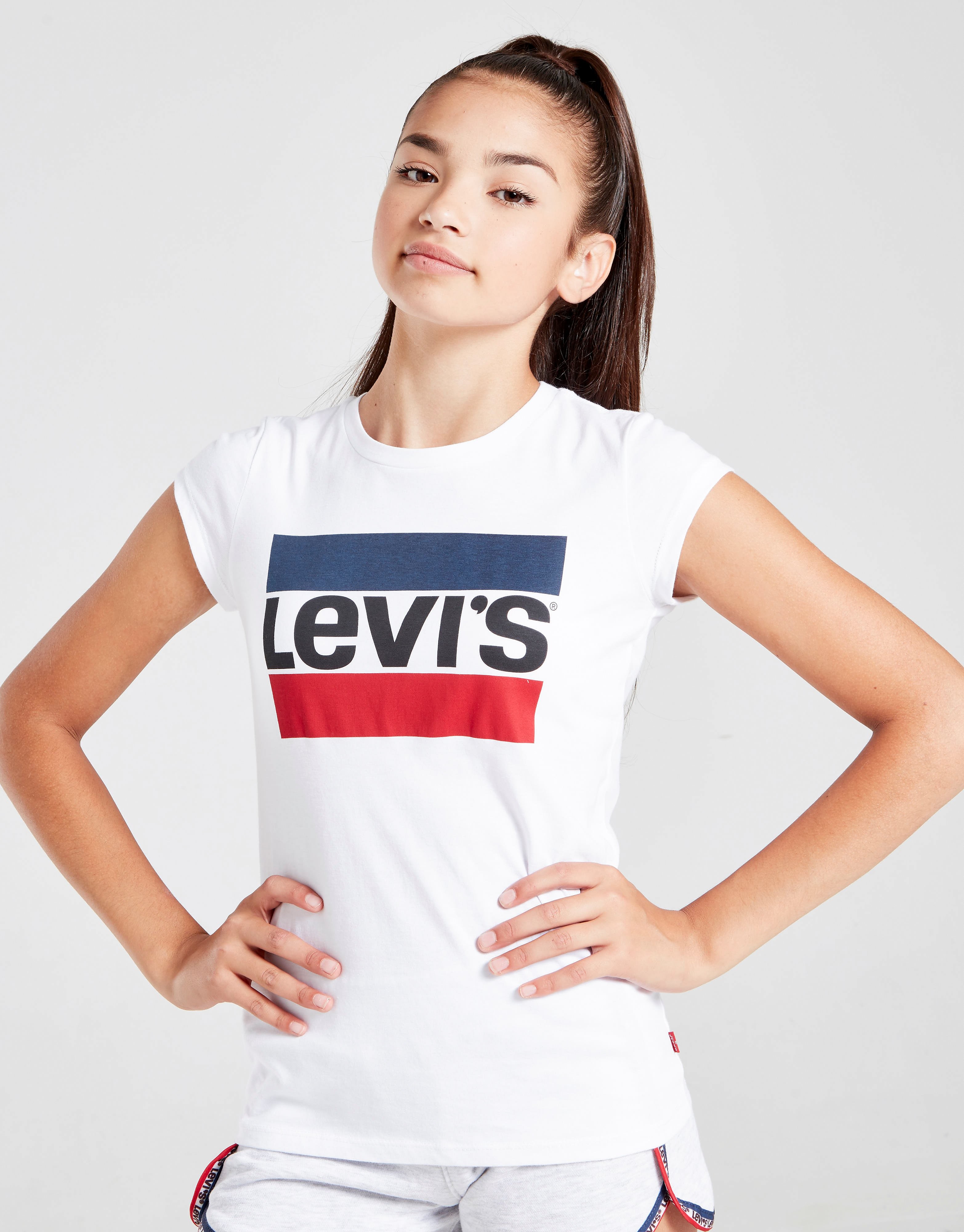 

Levis Girls' Sportswear Logo T-Shirt Junior - White/Red/Navy - Kids, White/Red/Navy