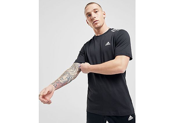 adidas T-shirt Badge of Sport 3-Stripe Homme - Black/White, Black/White