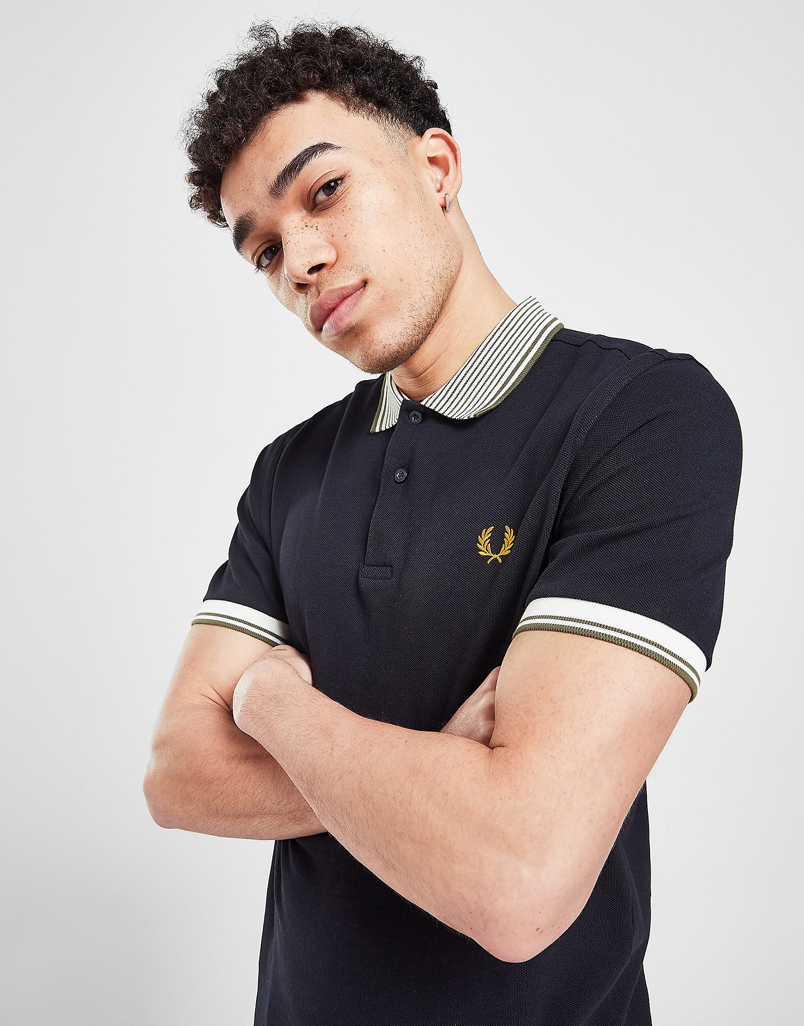 

Fred Perry Stripe Collar Polo Shirt - Navy - Mens, Navy