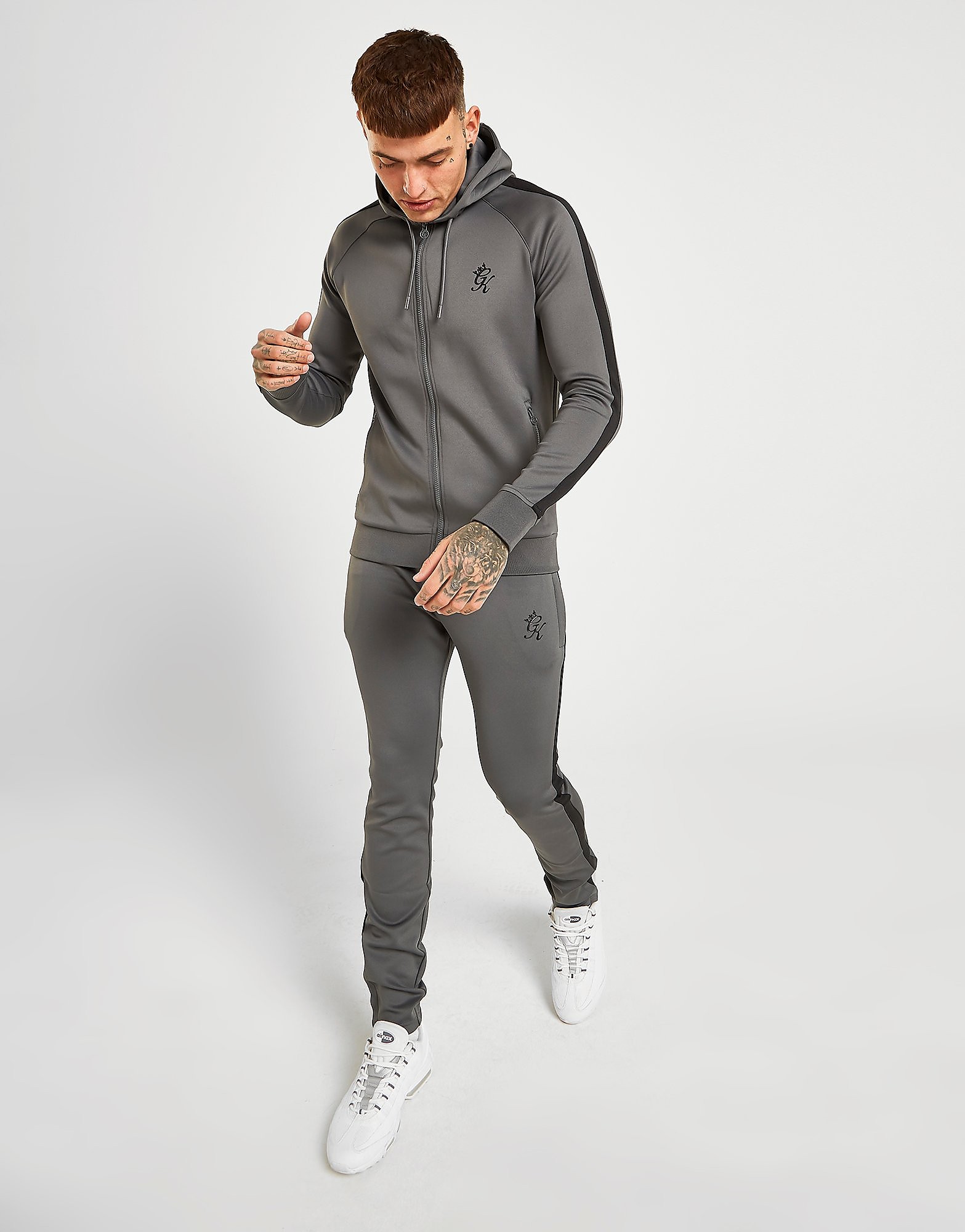 

Gym King Core Zip Through Poly Tracksuit - Grey/Black - Mens, Grey/Black