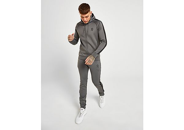 Gym King Ensemble de Survêtement Core Zip Through Poly Homme - Grey/Black, Grey/Black